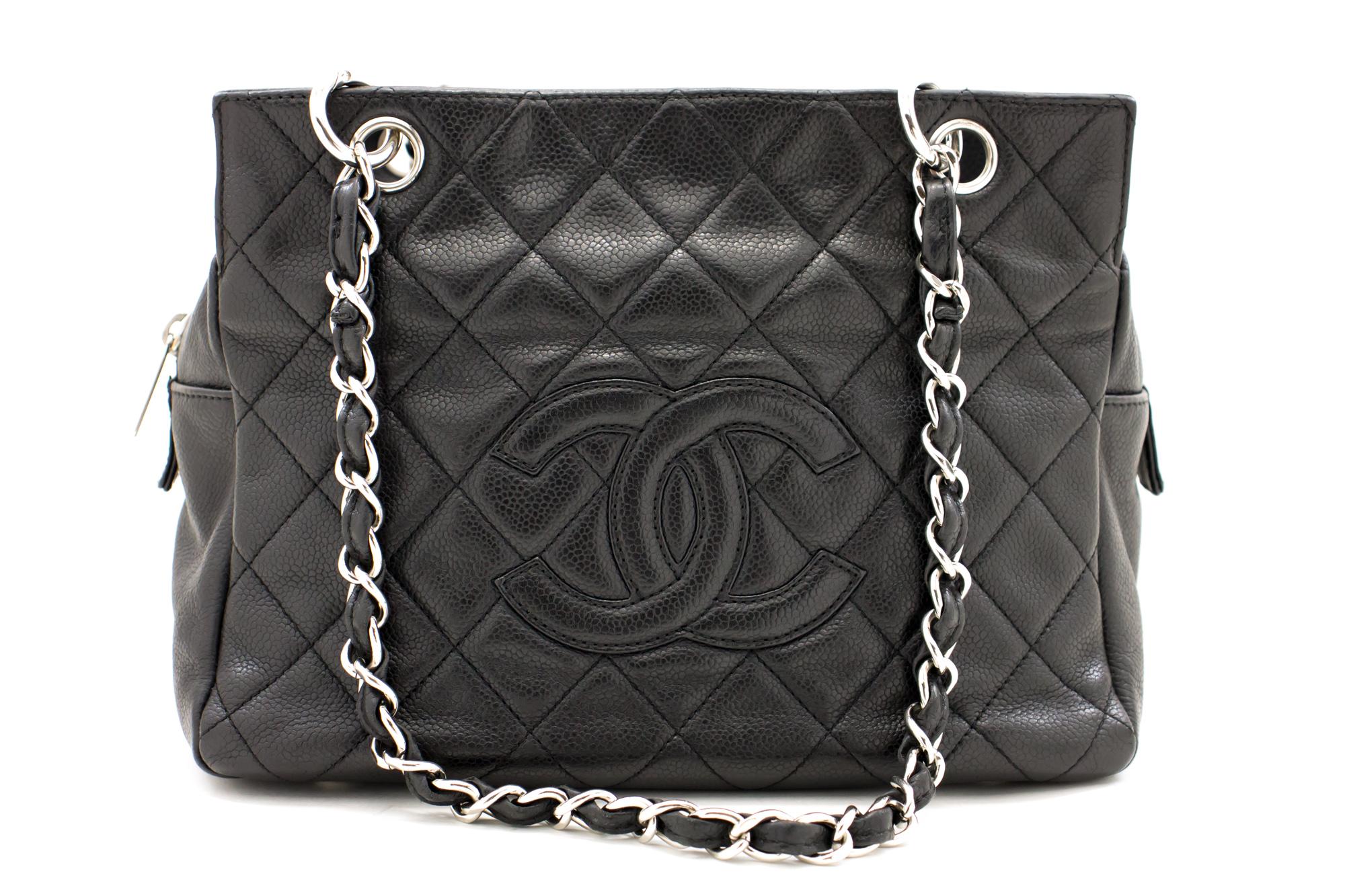 An authentic CHANEL Caviar Chain Shoulder Bag Shopping Tote Black Quilted. The color is Black. The outside material is Leather. The pattern is Solid. This item is Contemporary. The year of manufacture would be 2006.
Conditions & Ratings
Outside