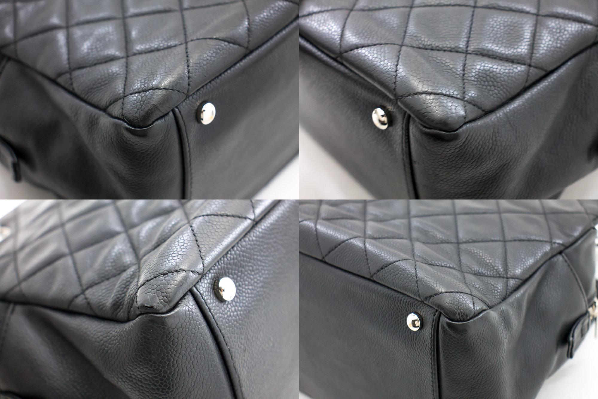 CHANEL Caviar Chain Shoulder Shopping Tote Bag Black Quilted In Good Condition In Takamatsu-shi, JP