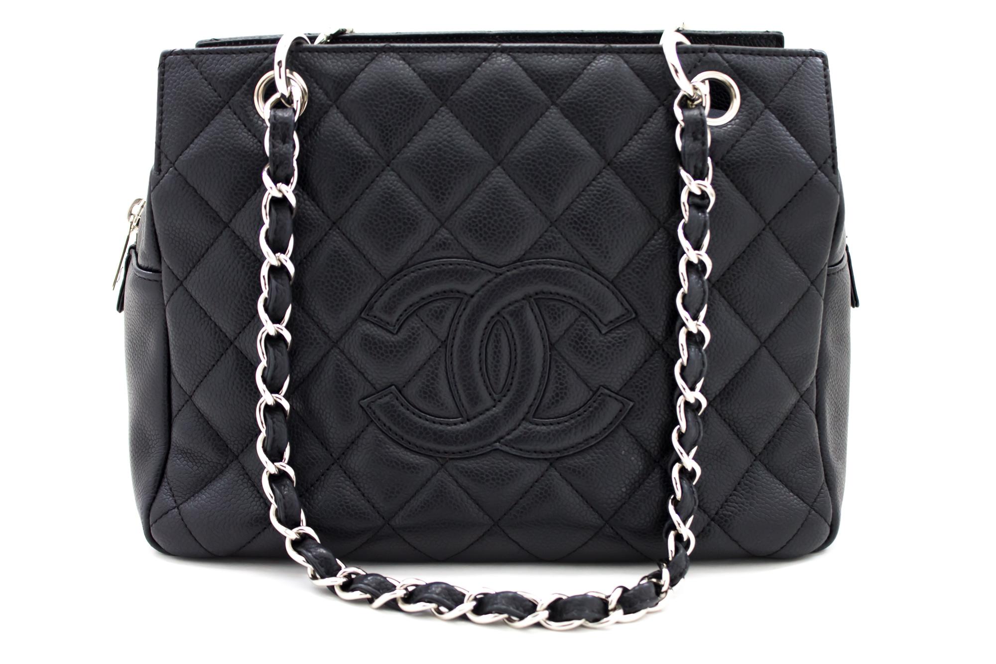 An authentic CHANEL Caviar Chain Shoulder Bag Shopping Tote Black Silver. The color is Black. The outside material is Leather. The pattern is Solid. This item is Contemporary. The year of manufacture would be 2008.
Conditions & Ratings
Outside