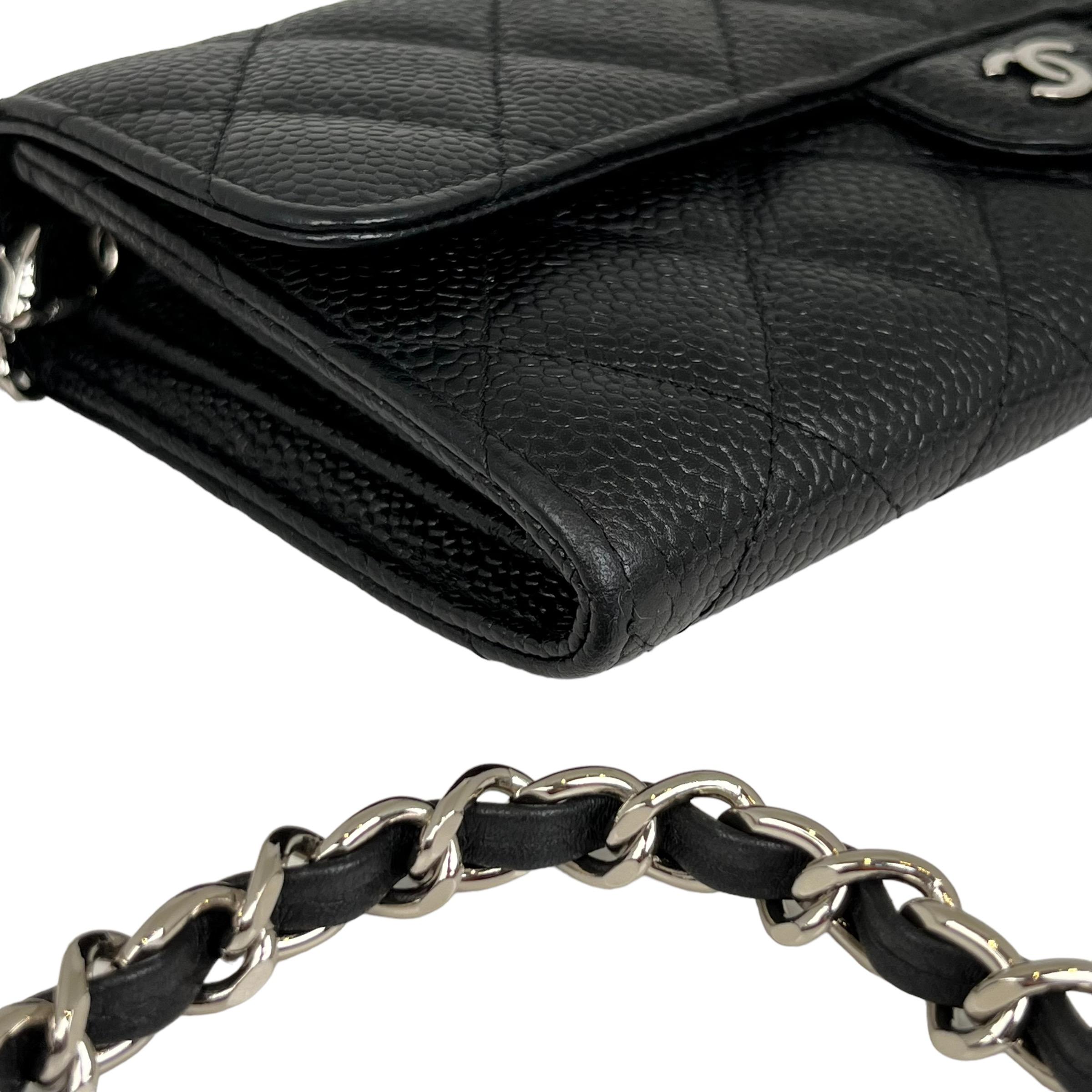 CHANEL Caviar Classic Flap Gusseted Wallet With Unbranded Chain Insert & Charms  2