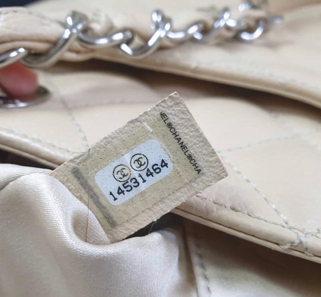Chanel Caviar Cream Leather Grand Shopping Tote Bag 2