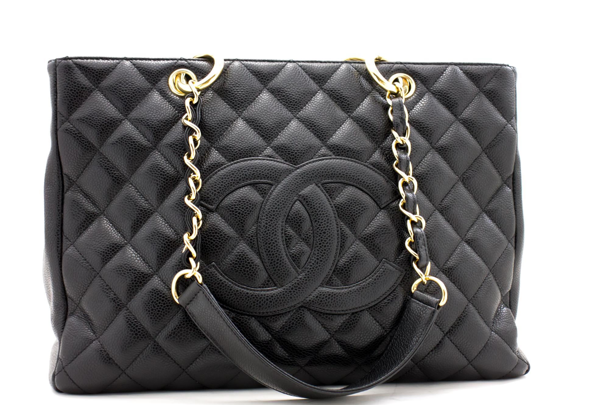 An authentic CHANEL Caviar GST 13