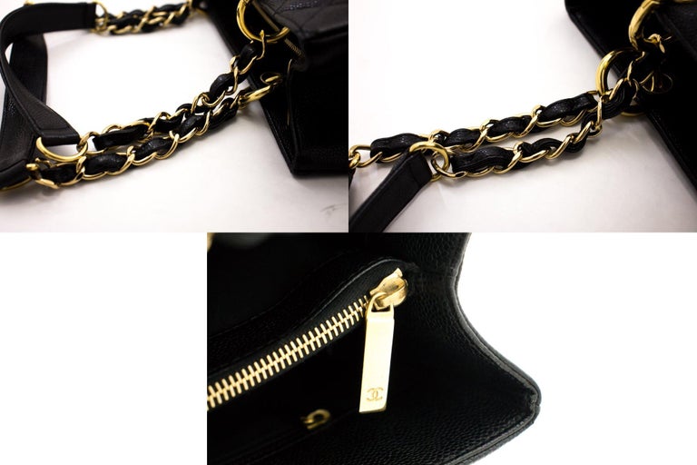 CHANEL Caviar GST 13 Grand Shopping Tote Chain Shoulder Bag Black Leather  ref.400986 - Joli Closet