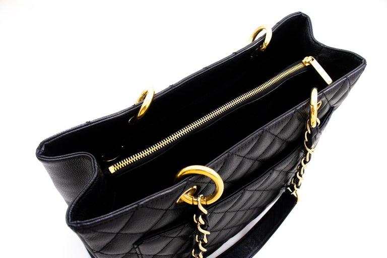 CHANEL Caviar GST 13 Grand Shopping Tote Chain Shoulder Bag Black at  1stDibs