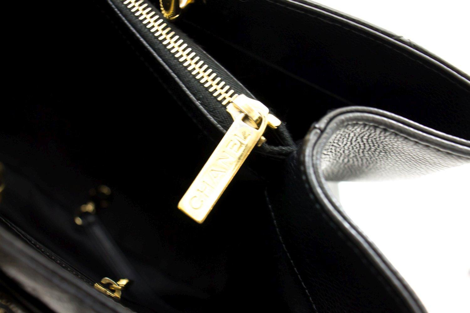 CHANEL Caviar GST Grand Shopping Tote Chain Shoulder Bag Black 11