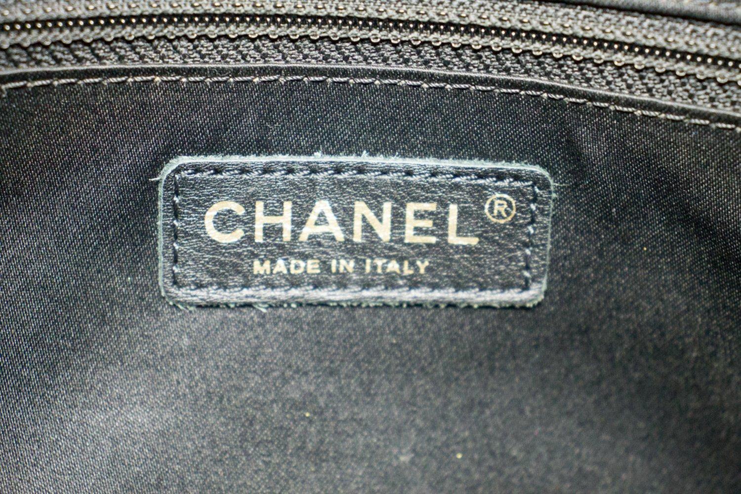 CHANEL Caviar GST Grand Shopping Tote Chain Shoulder Bag Black 12