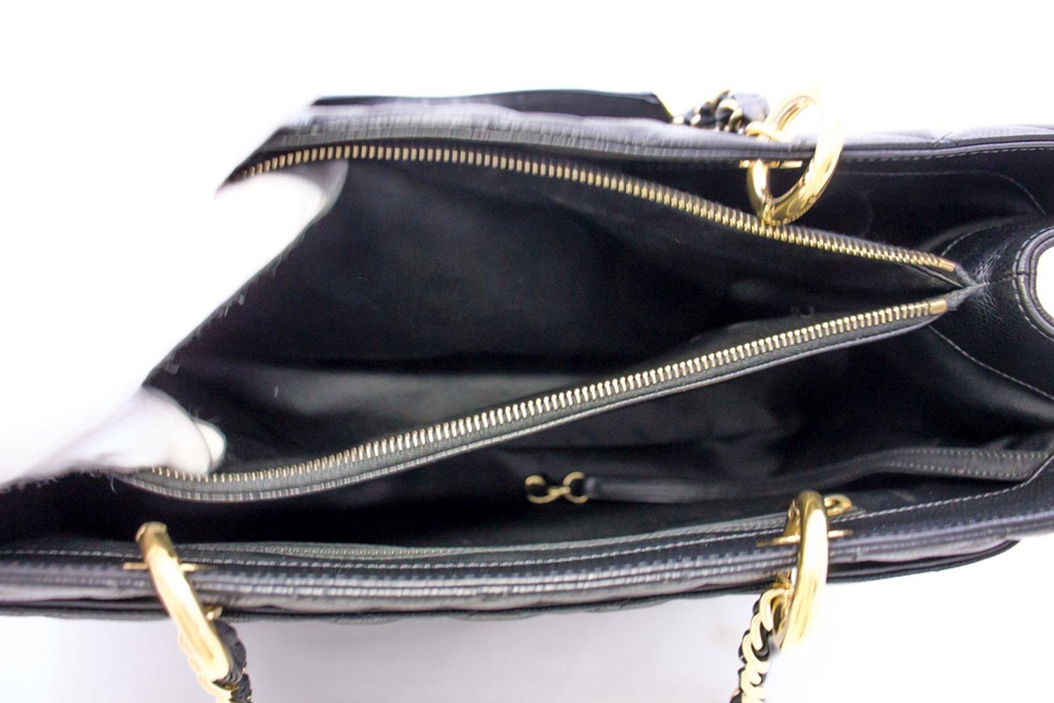 CHANEL Caviar GST Grand Shopping Tote Chain Shoulder Bag Black 13