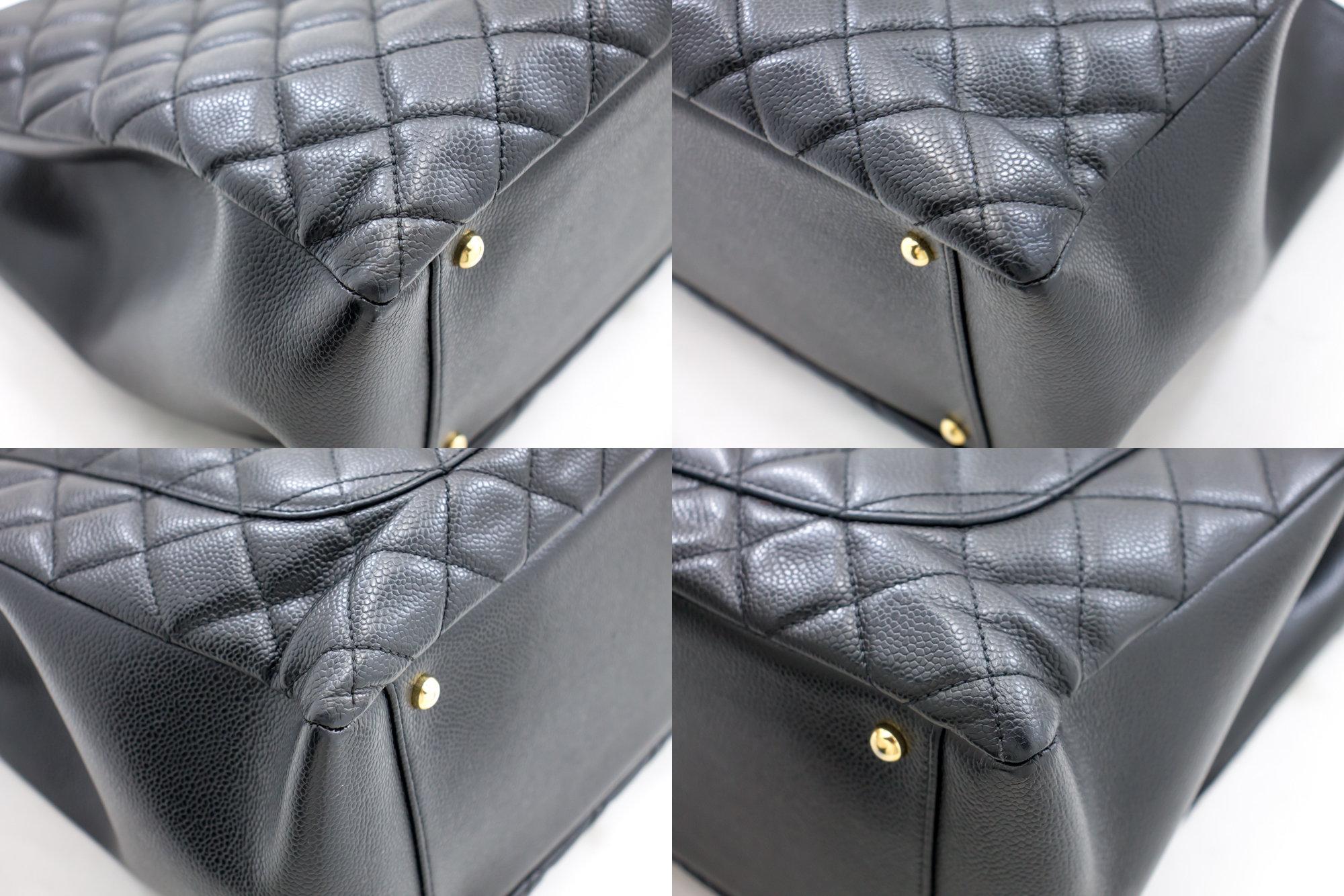 CHANEL Caviar GST Grand Shopping Tote Chain Shoulder Bag Black 2