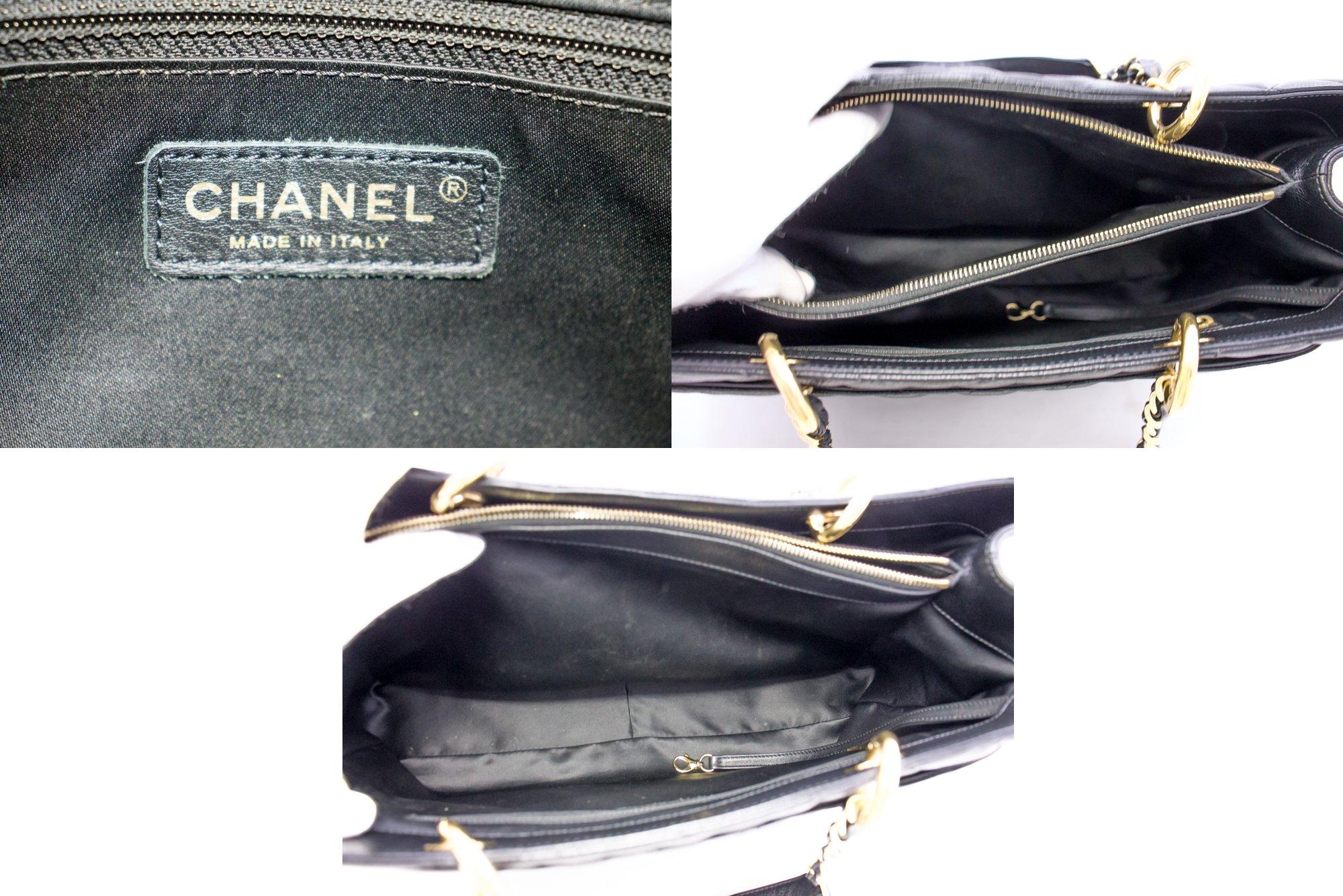 CHANEL Caviar GST Grand Shopping Tote Chain Shoulder Bag Black 4