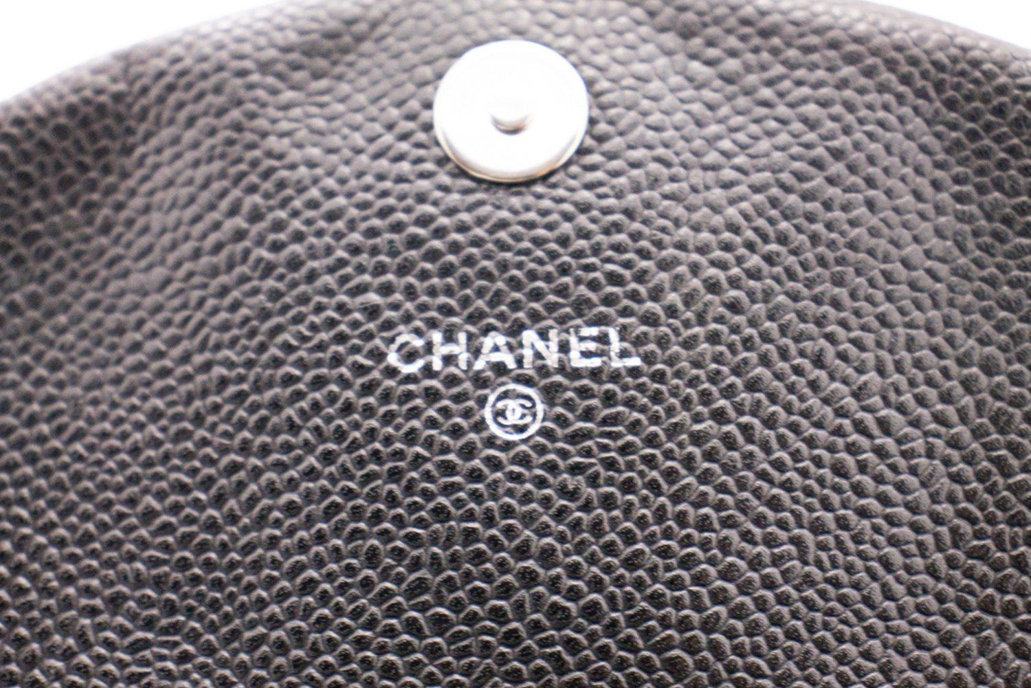 CHANEL Caviar Half Moon WOC Black Wallet On Chain Clutch Shoulder 6