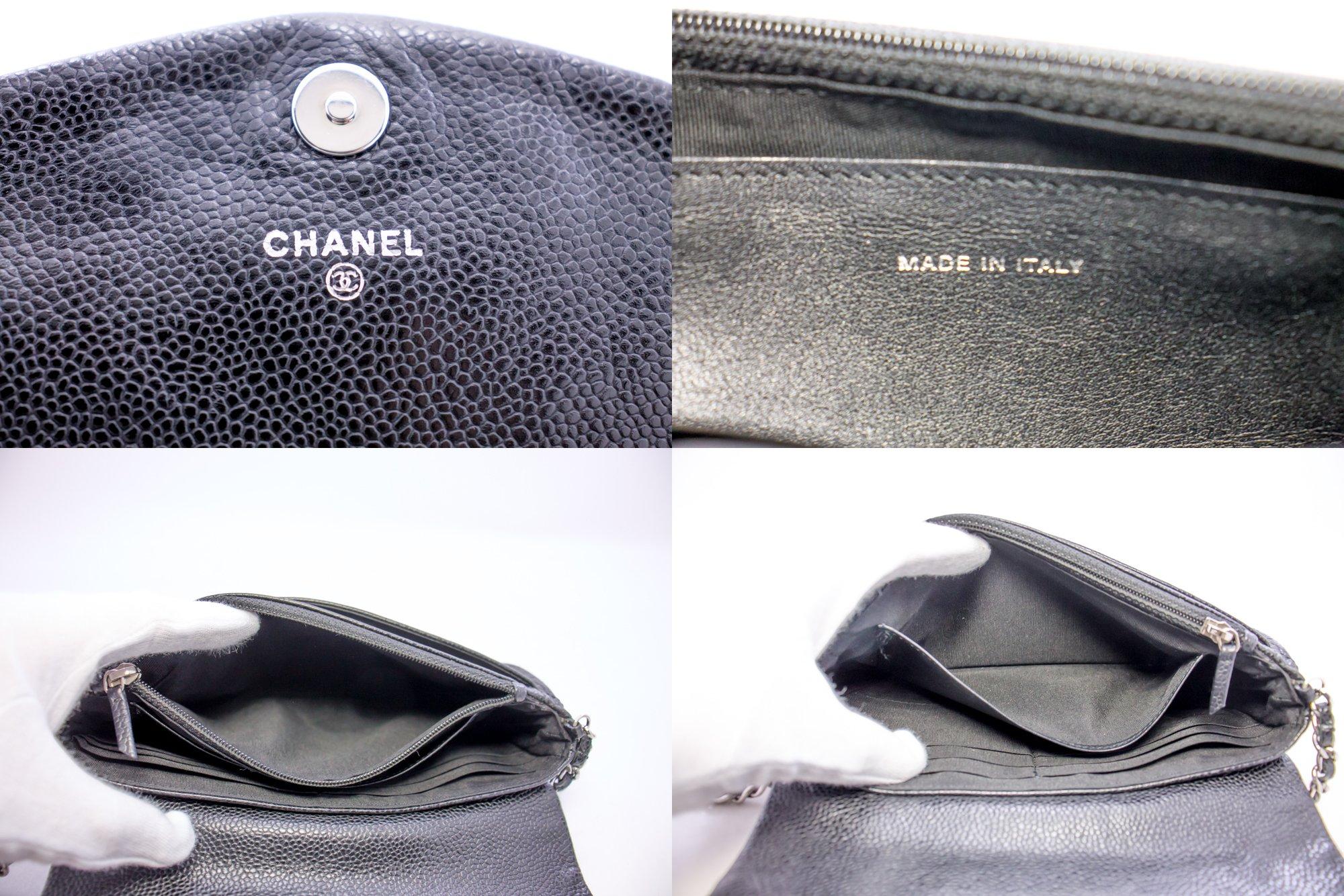 CHANEL Caviar Half Moon WOC Black Wallet On Chain Shoulder Bag 1