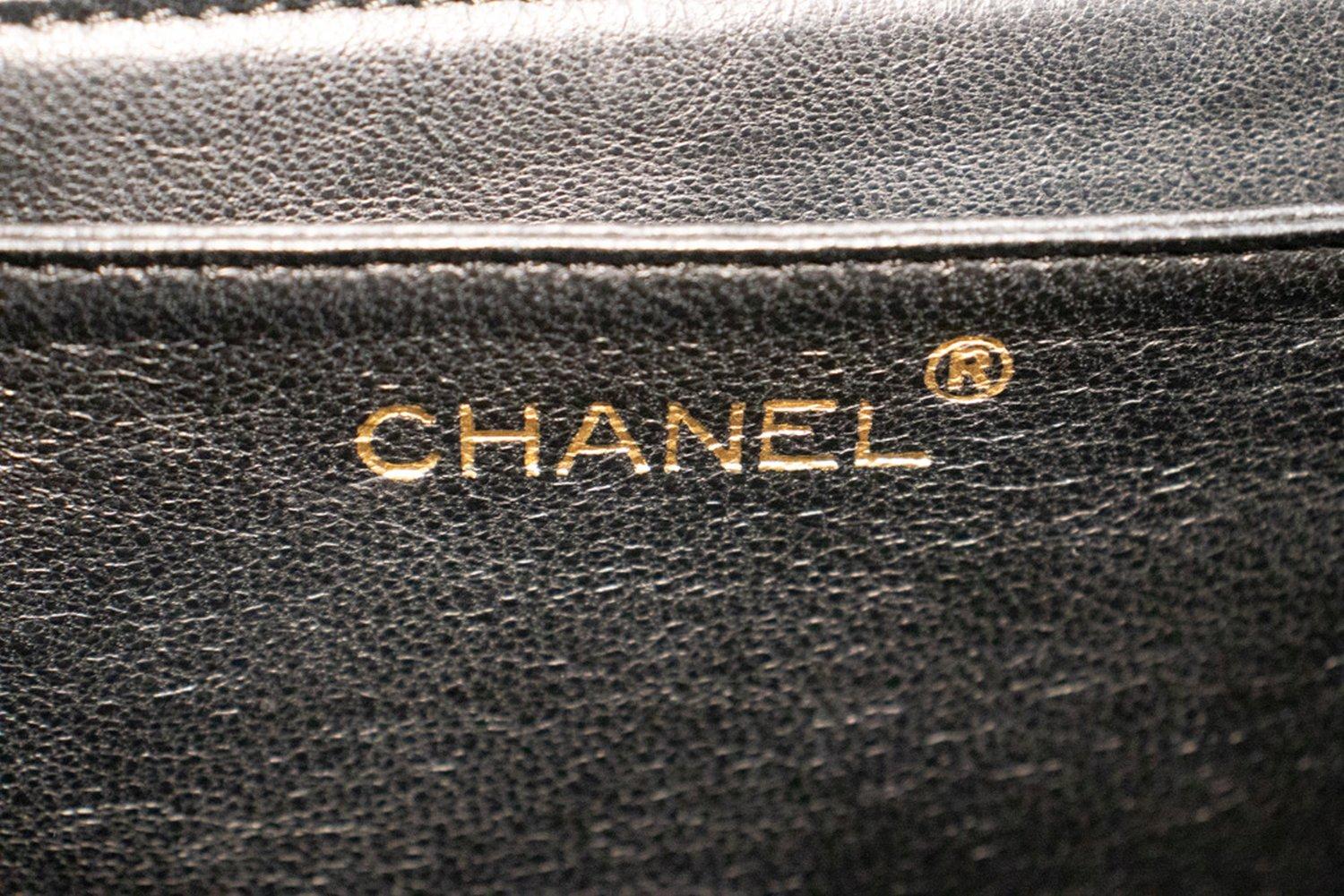 CHANEL Caviar Handbag Top Handle Bag Kelly Black Flap Leather Gold For Sale 11