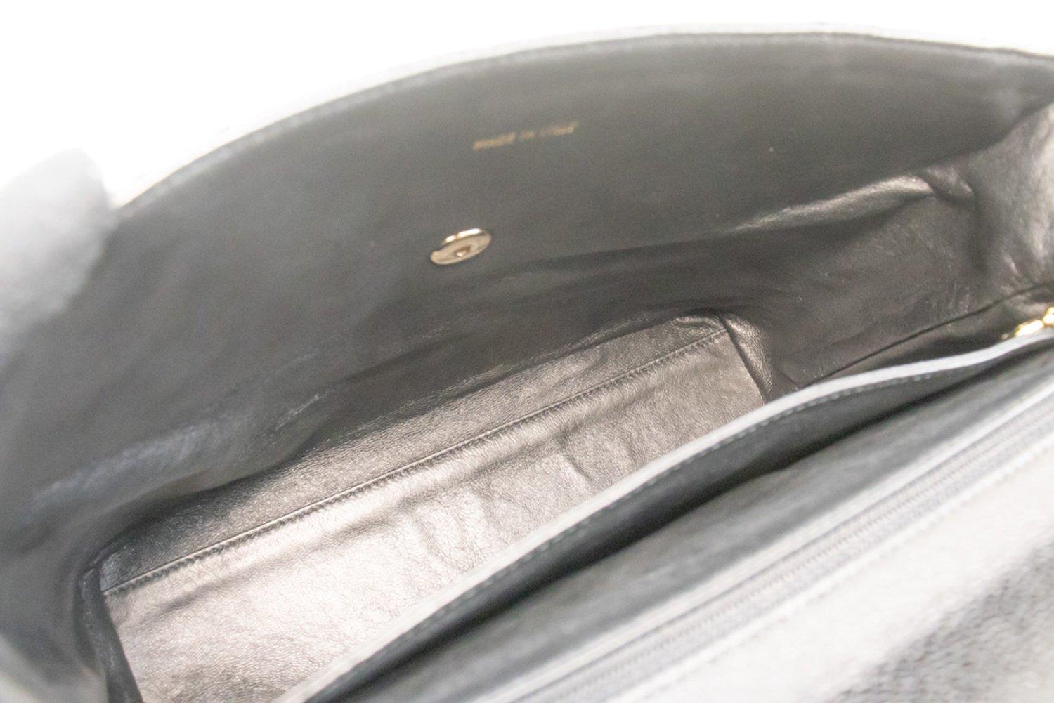 CHANEL Caviar Sac à main Top Handle Bag Kelly Black Flap Leather Gold en vente 13