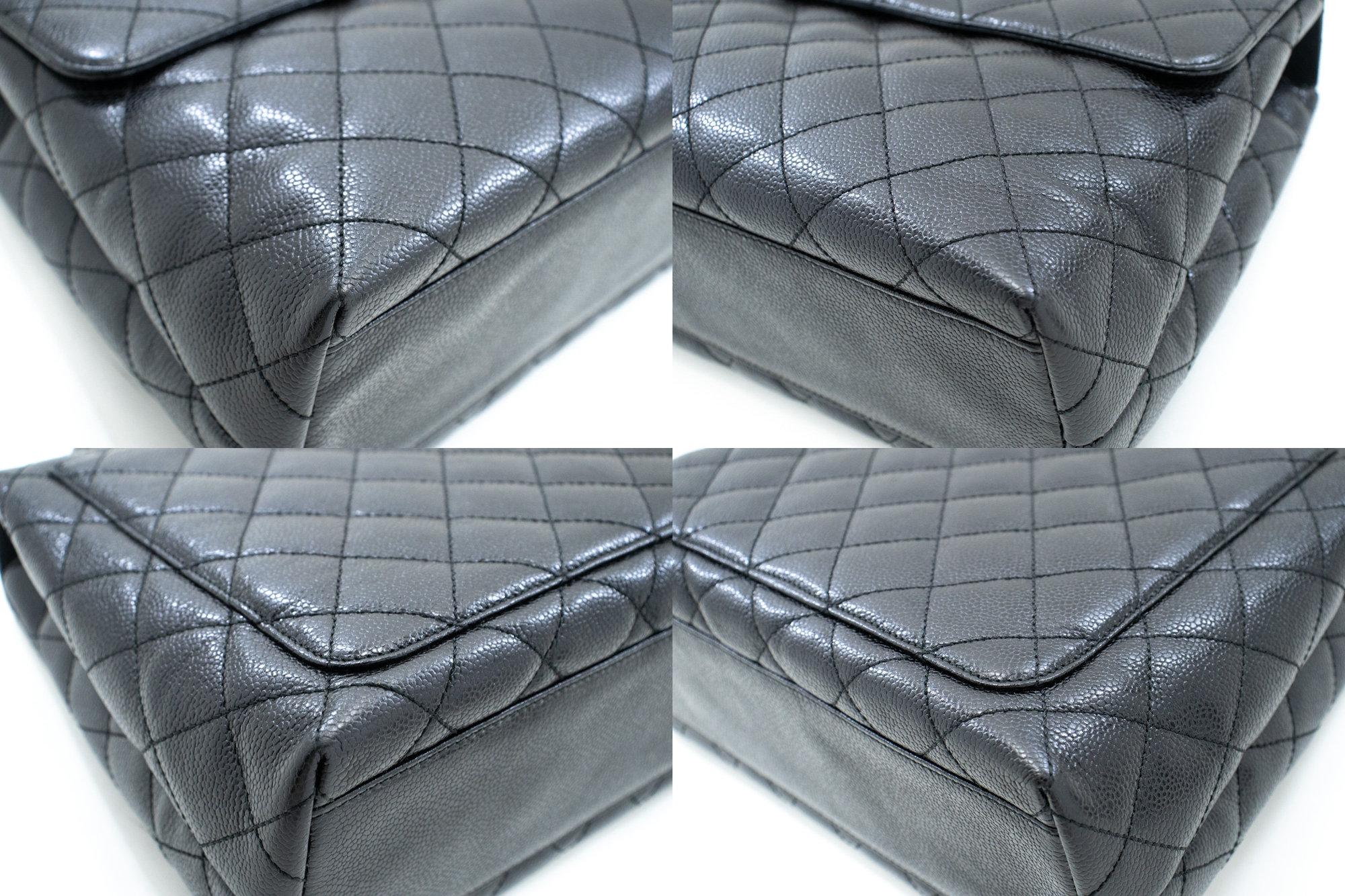 CHANEL Caviar Handbag Top Handle Bag Kelly Black Flap Leather Gold For Sale 2