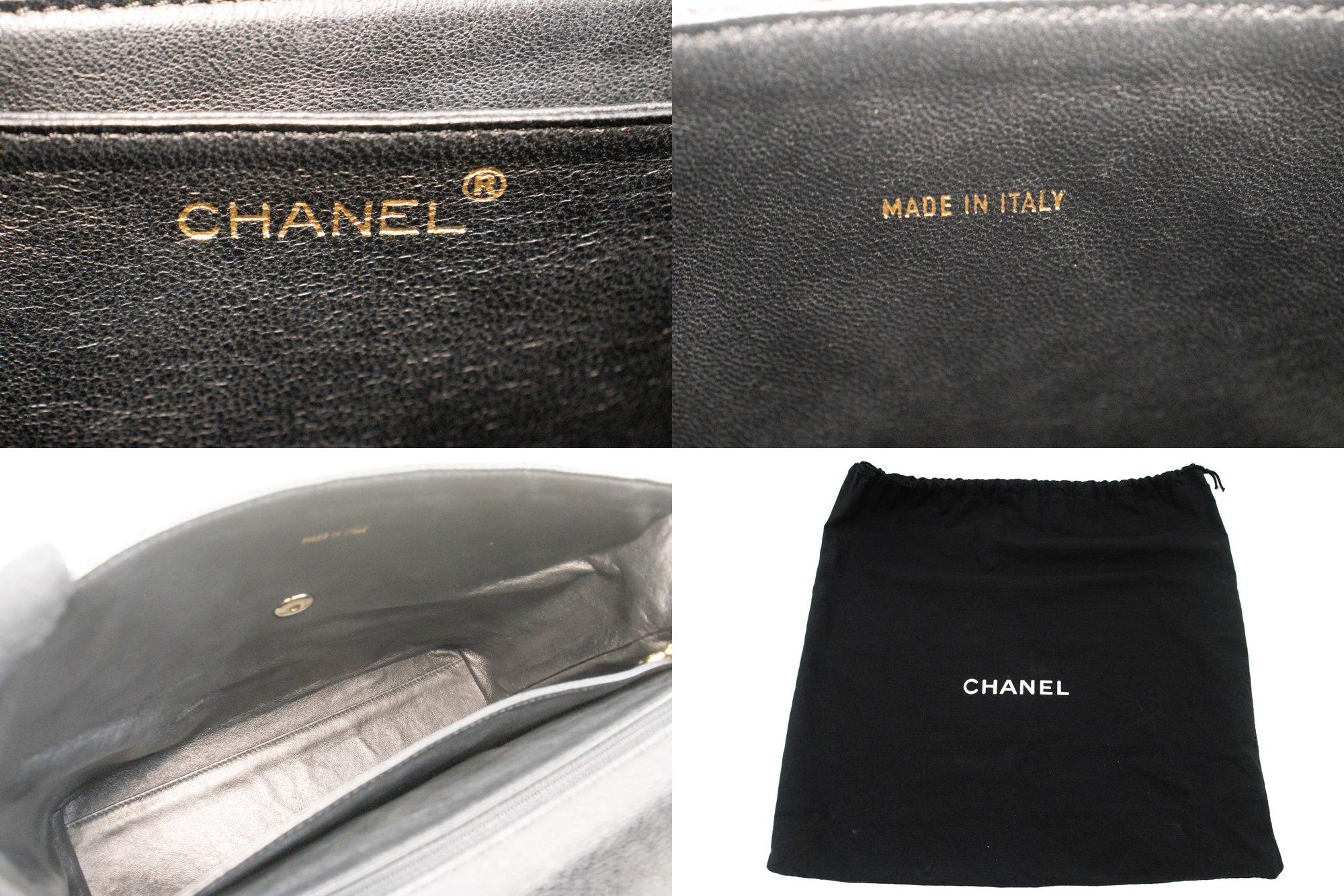CHANEL Caviar Sac à main Top Handle Bag Kelly Black Flap Leather Gold en vente 4