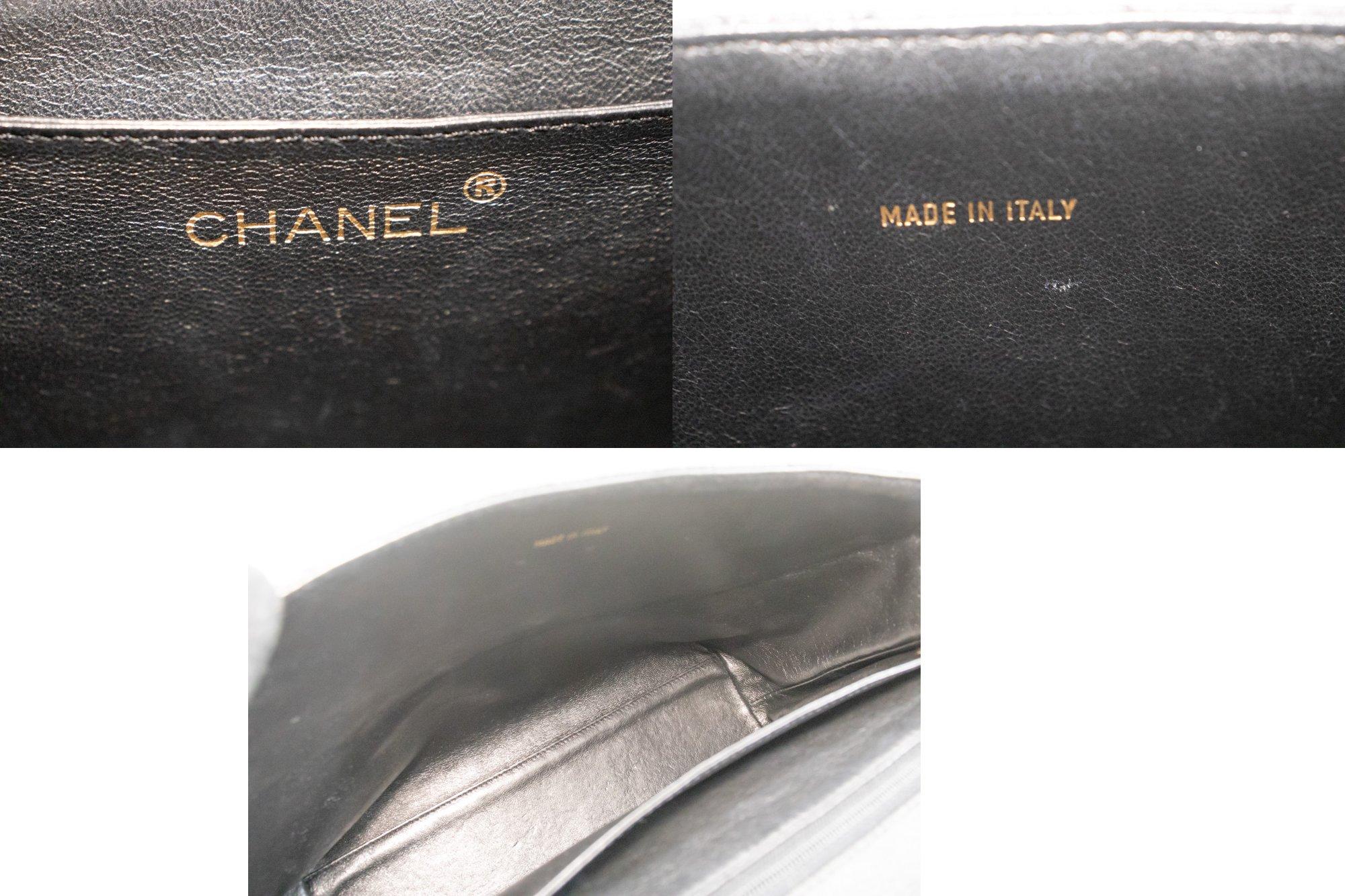 CHANEL Caviar Handbag Top Handle Bag Kelly Black Flap Leather Gold 4