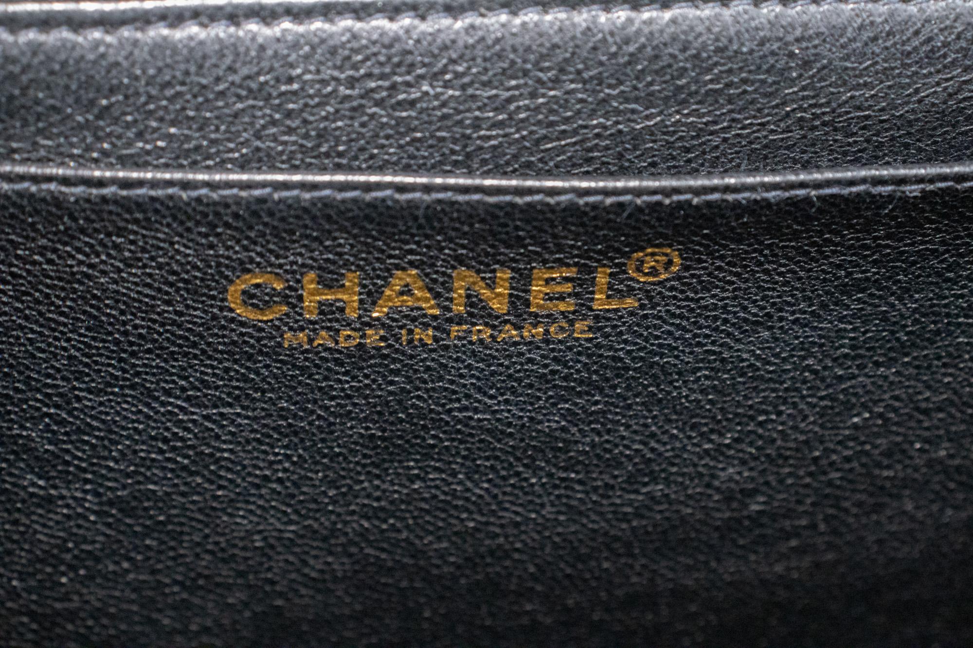 CHANEL Caviar Handbag Top Handle Bag Kelly Black Flap Leather Gold For Sale 4