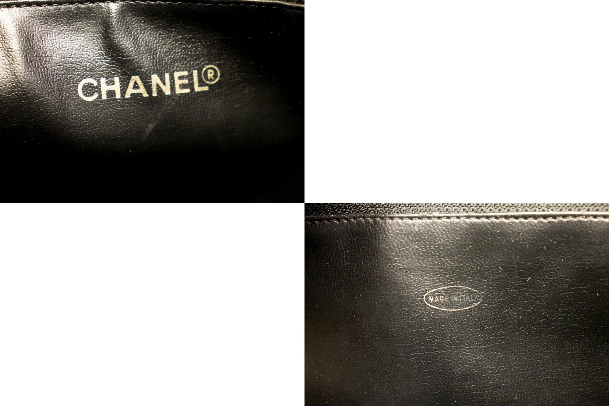 CHANEL Caviar Large Chain Shoulder Bag Leather Black Gold Hardware 4