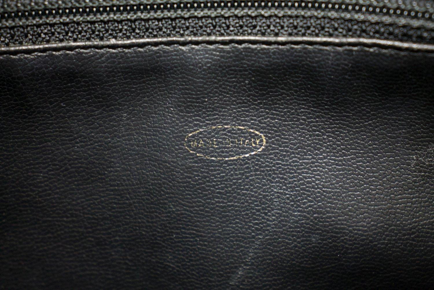 CHANEL Caviar Large Chain Shoulder Bag Leather Black Zip Goldper 12