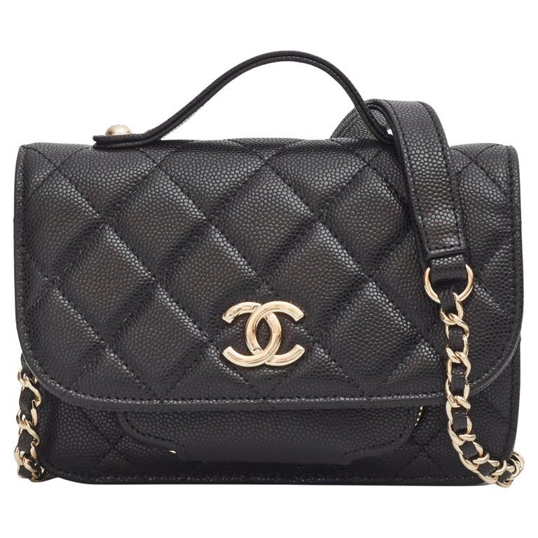 Chanel Caviar Leather Black Business Affinity Flap Bag (2020) Mini For Sale  at 1stDibs