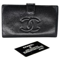 Chanel Caviar Leather CC Monogram French Kisslock Wallet CC-W0539P-0008