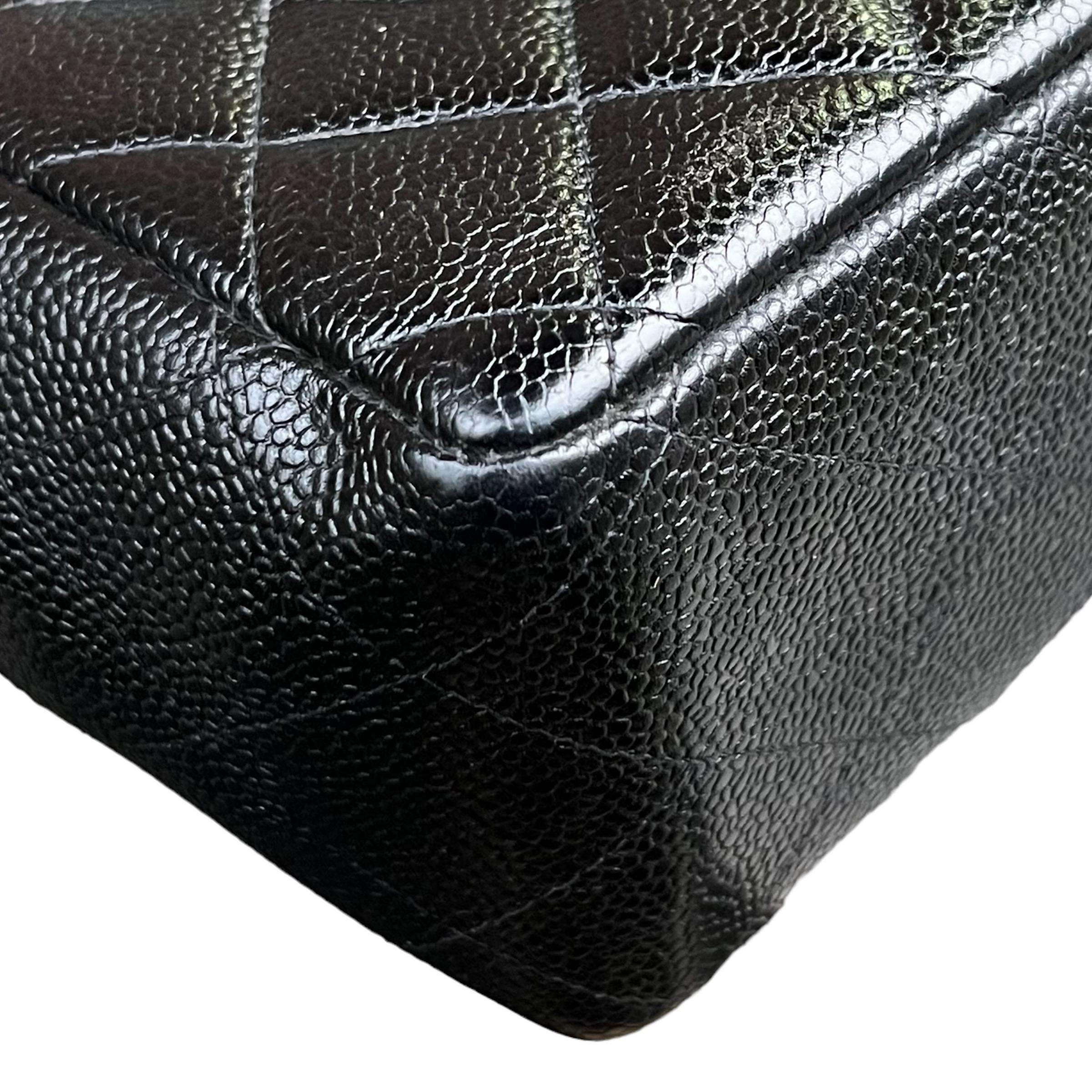 CHANEL Caviar Leather Classic Single Flap Jumbo Bag 7