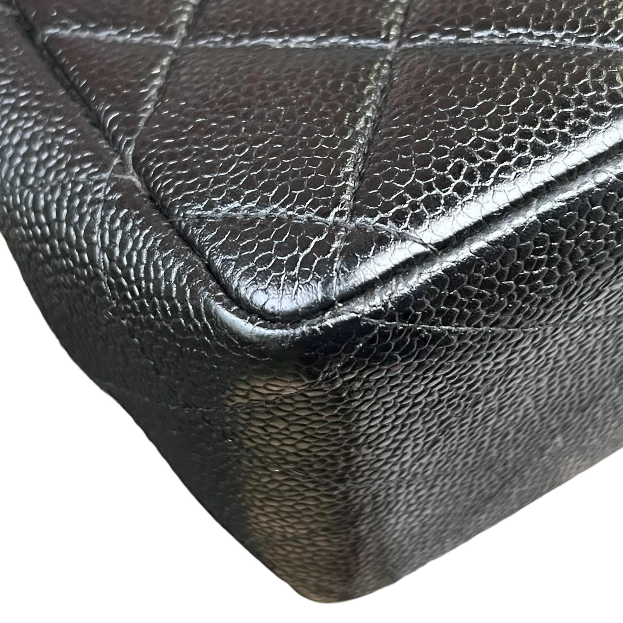 CHANEL Caviar Leather Classic Single Flap Jumbo Bag 8