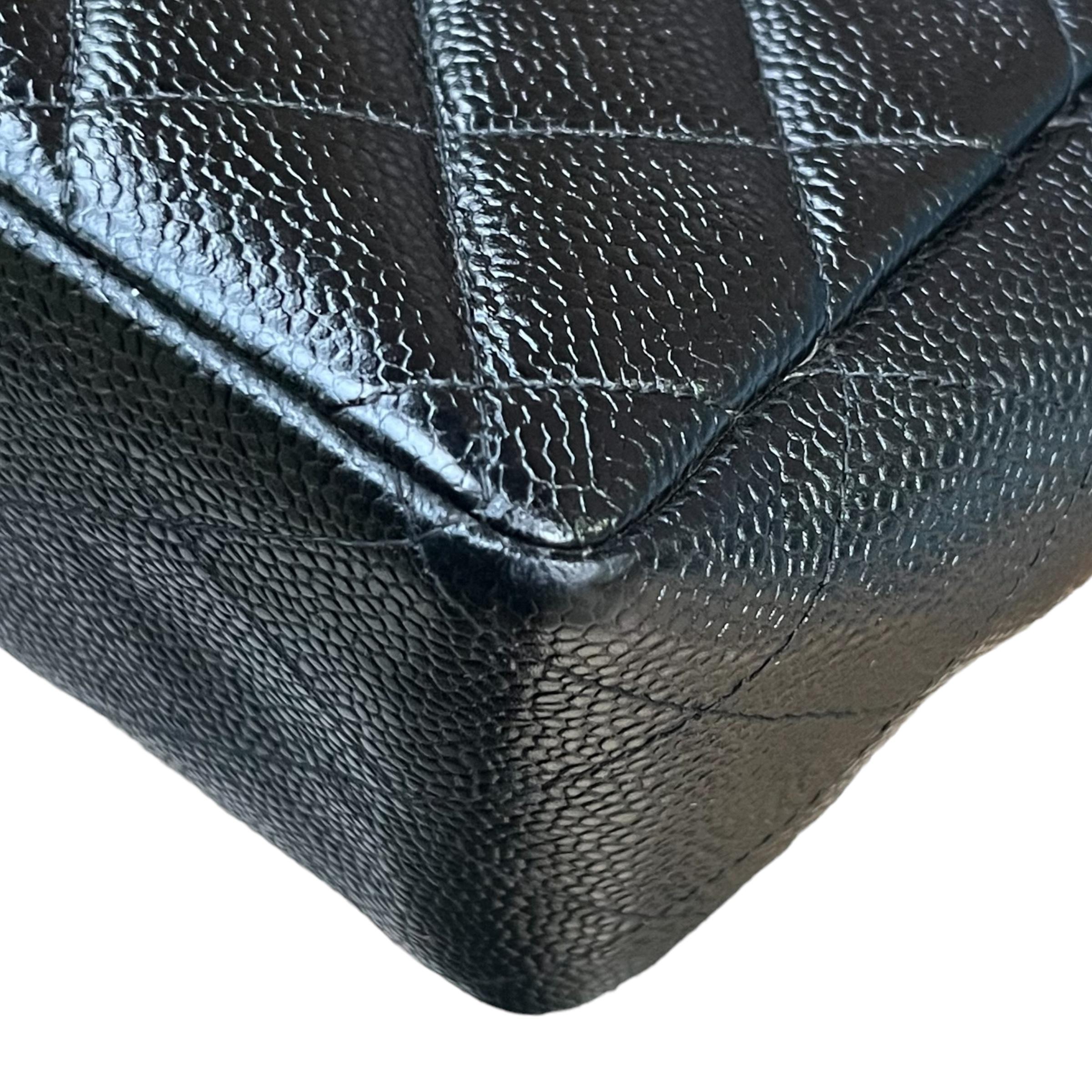 CHANEL Caviar Leather Classic Single Flap Jumbo Bag 10