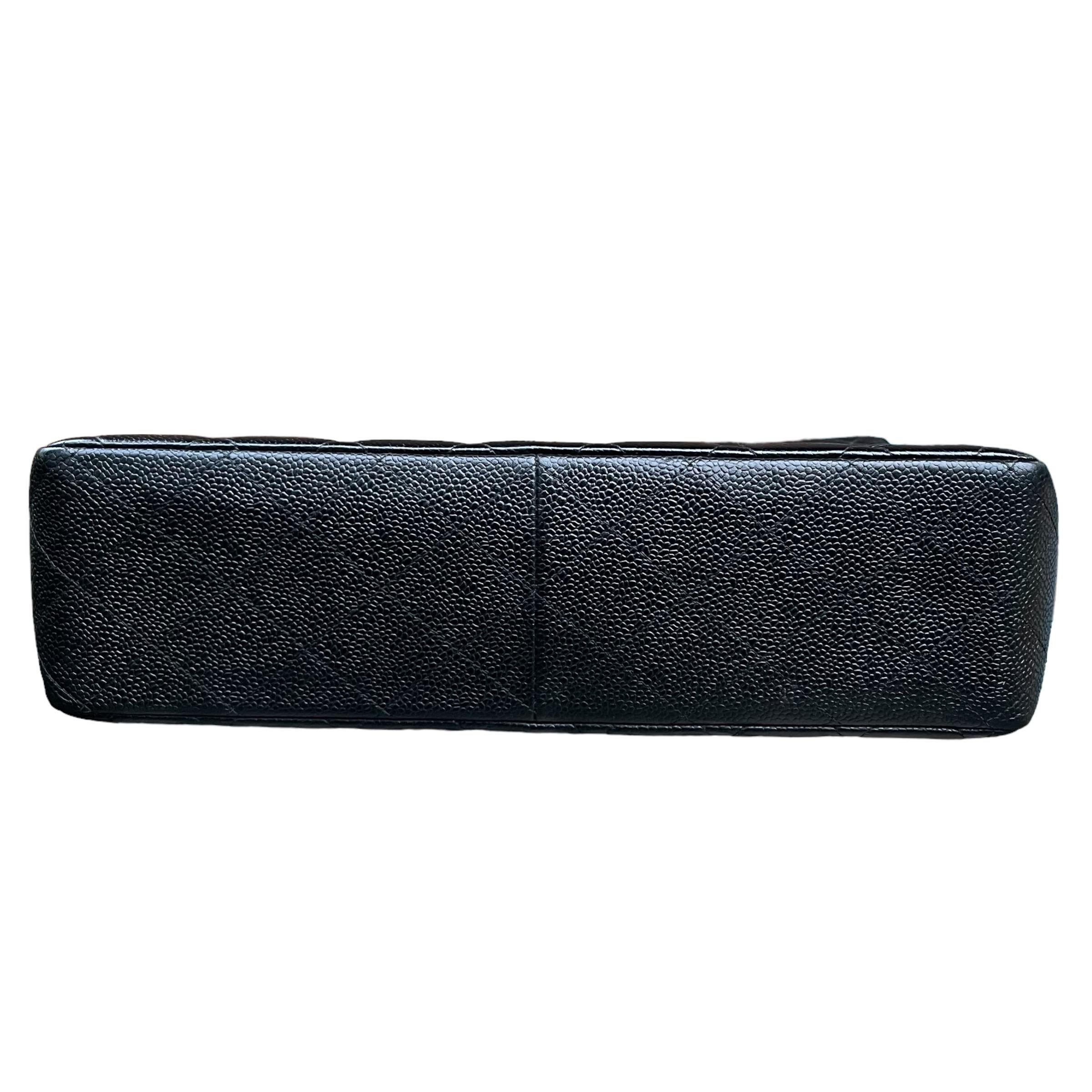 CHANEL Caviar Leather Classic Single Flap Jumbo Bag 11