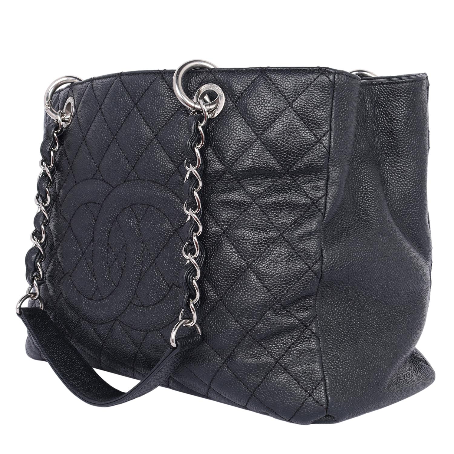Chanel Caviar Leather Grand Shopping Tote Black 1