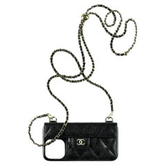 Chanel Caviar Leather iPhone Case On Chain