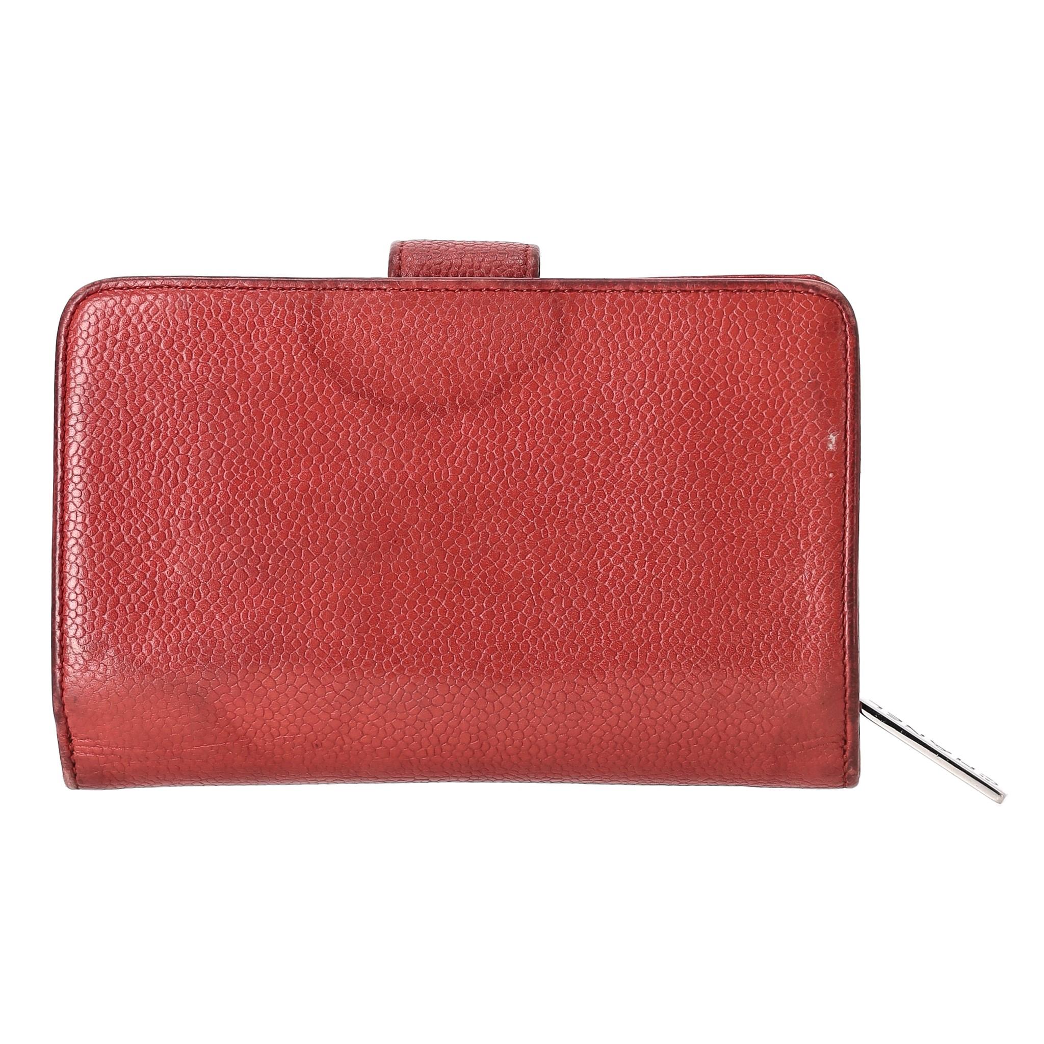 Chanel Caviar Leather Timeless 'CC' Logo Wallet In Good Condition For Sale In London, GB