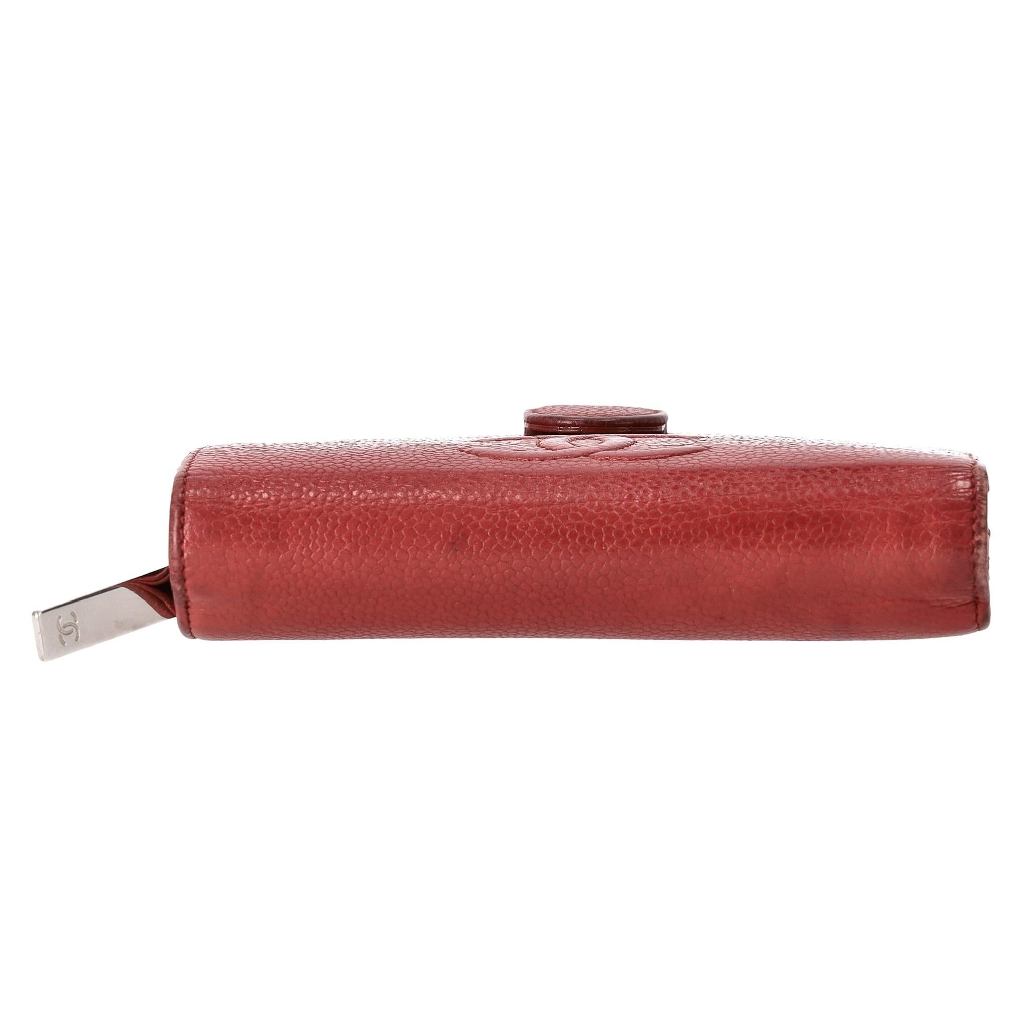 Women's Chanel Caviar Leather Timeless 'CC' Logo Wallet For Sale