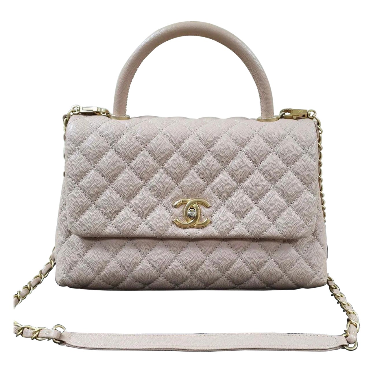 CHANEL Caviar Medium Coco Handle Bag