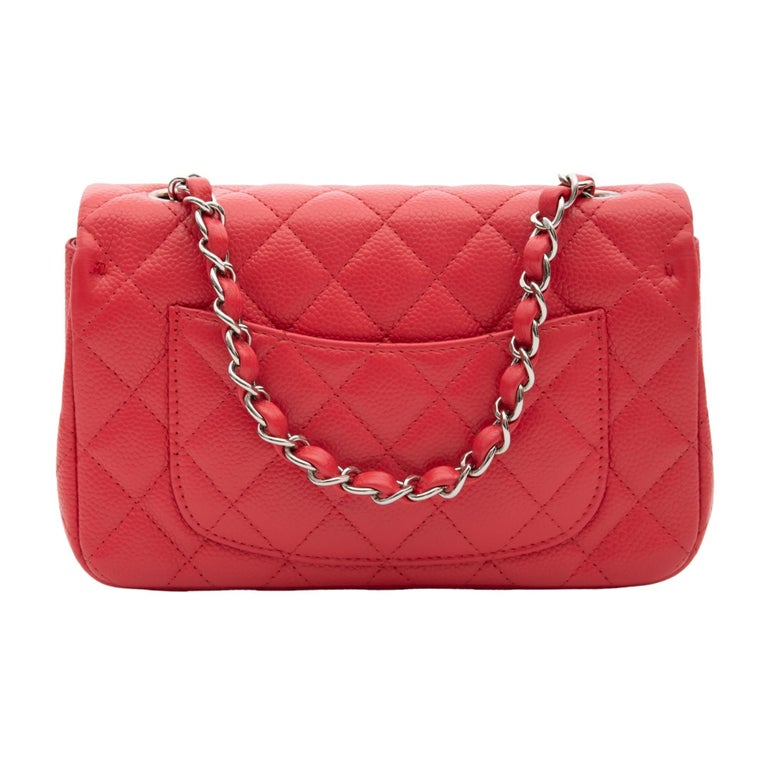 Chanel Caviar Pink Timeless Classic Mini Flap Bag (2012) For Sale at 1stDibs