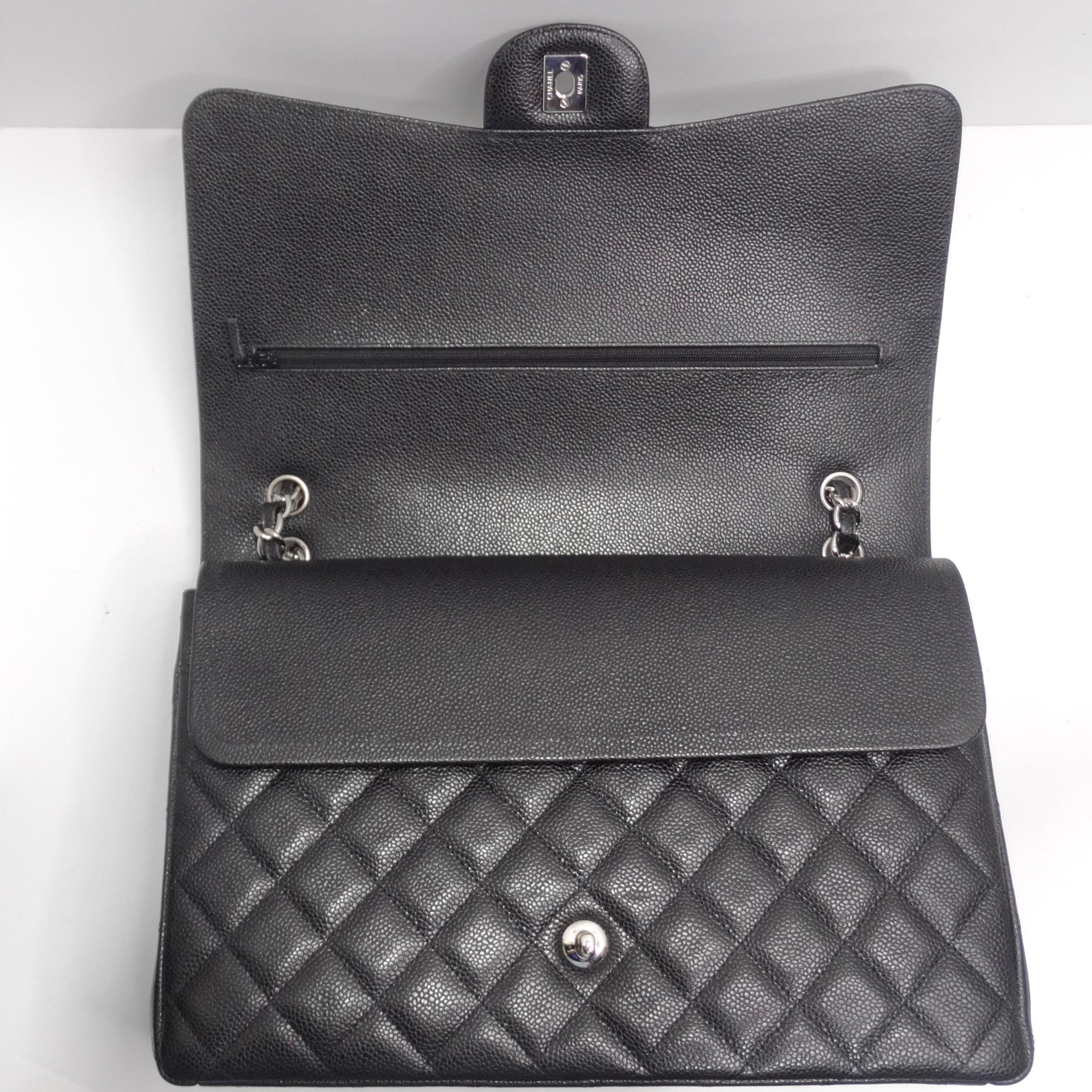 Chanel Caviar Quilted Jumbo Double Flap Black For Sale 7