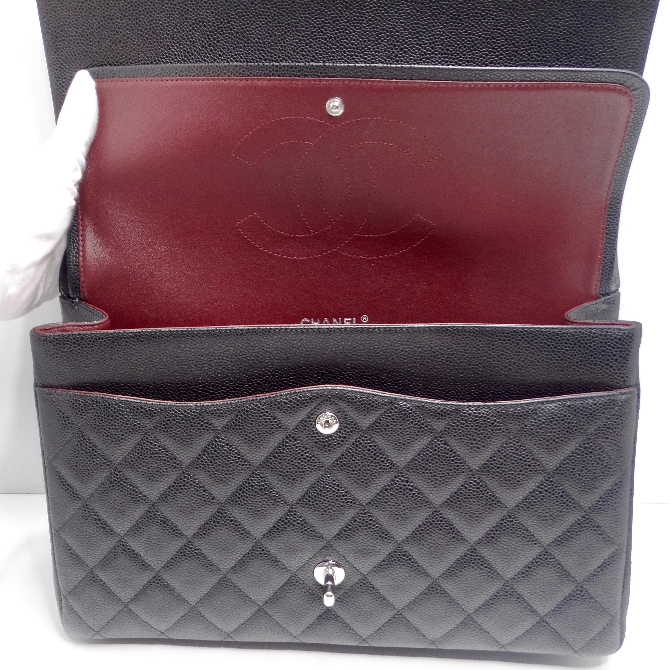 Chanel Caviar Quilted Jumbo Double Flap Black For Sale 9