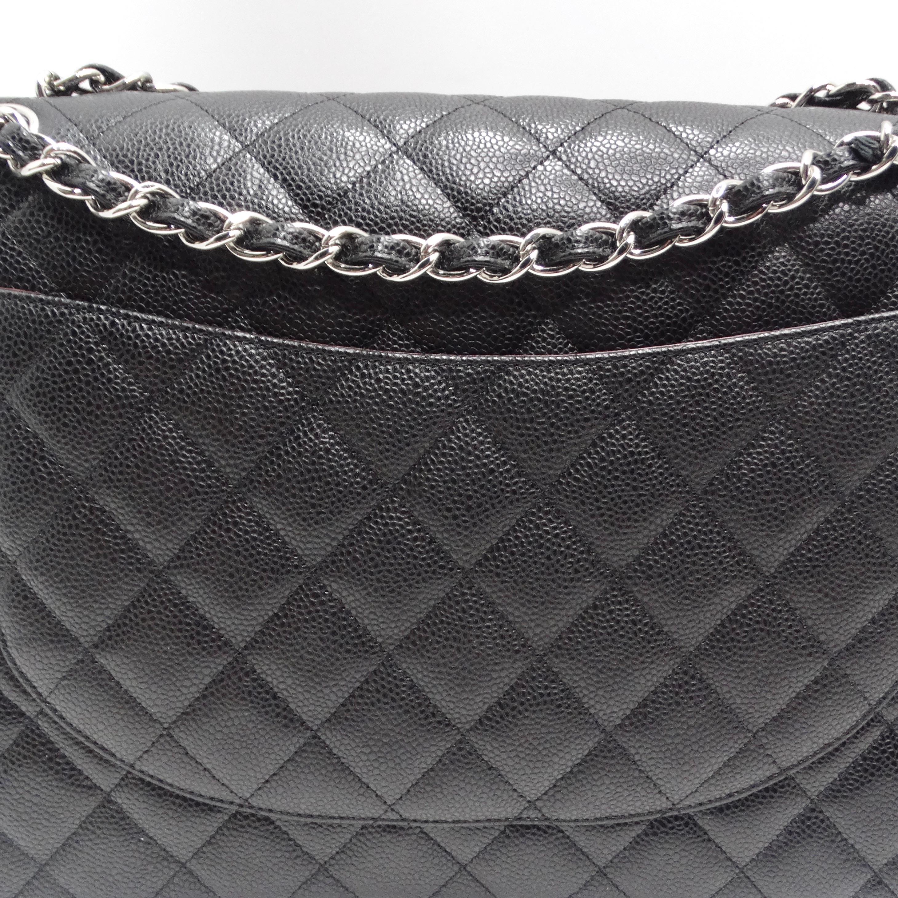 Chanel Caviar Quilted Jumbo Double Flap Black For Sale 2