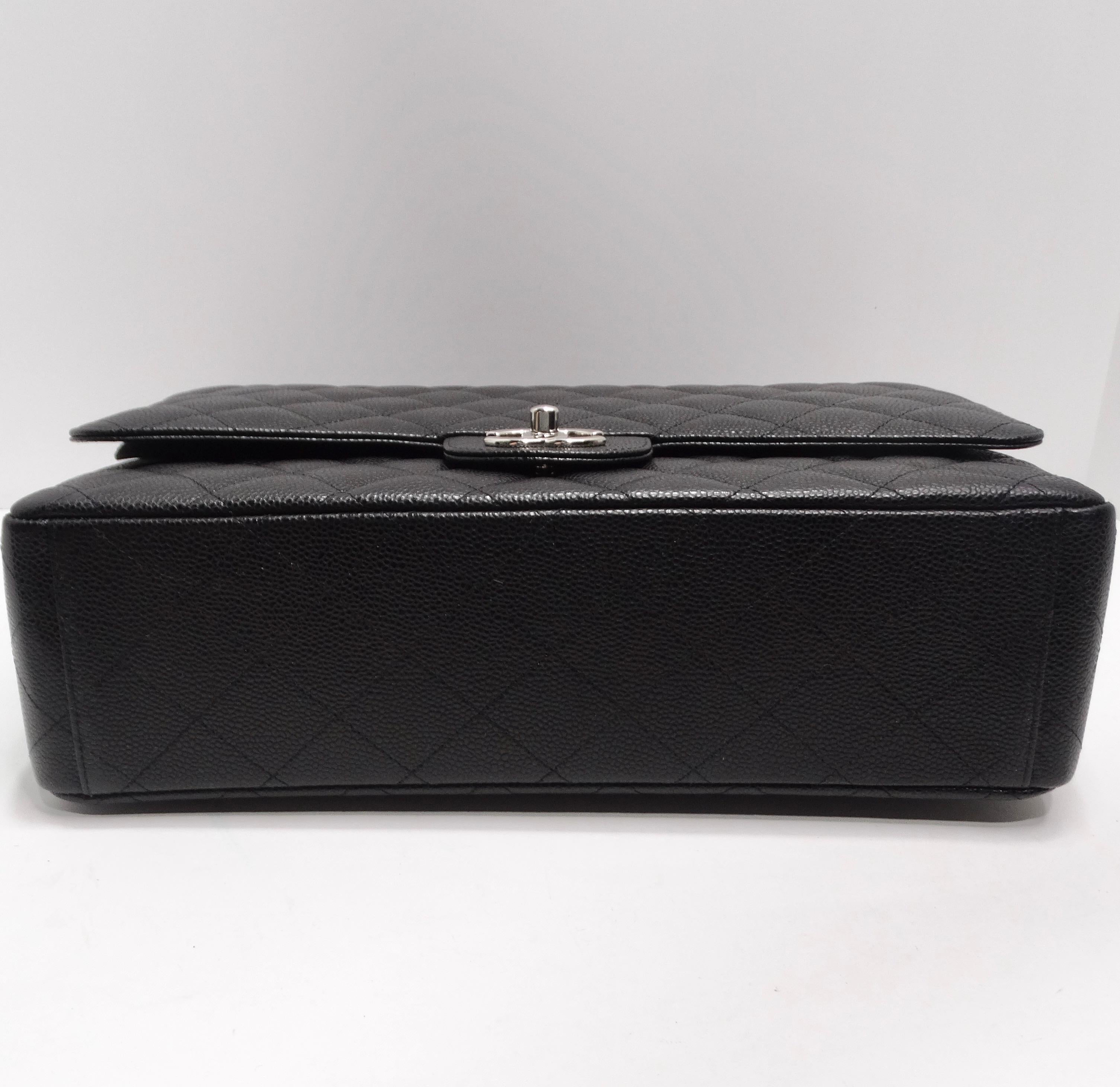 Chanel Caviar Quilted Jumbo Double Flap Black For Sale 4