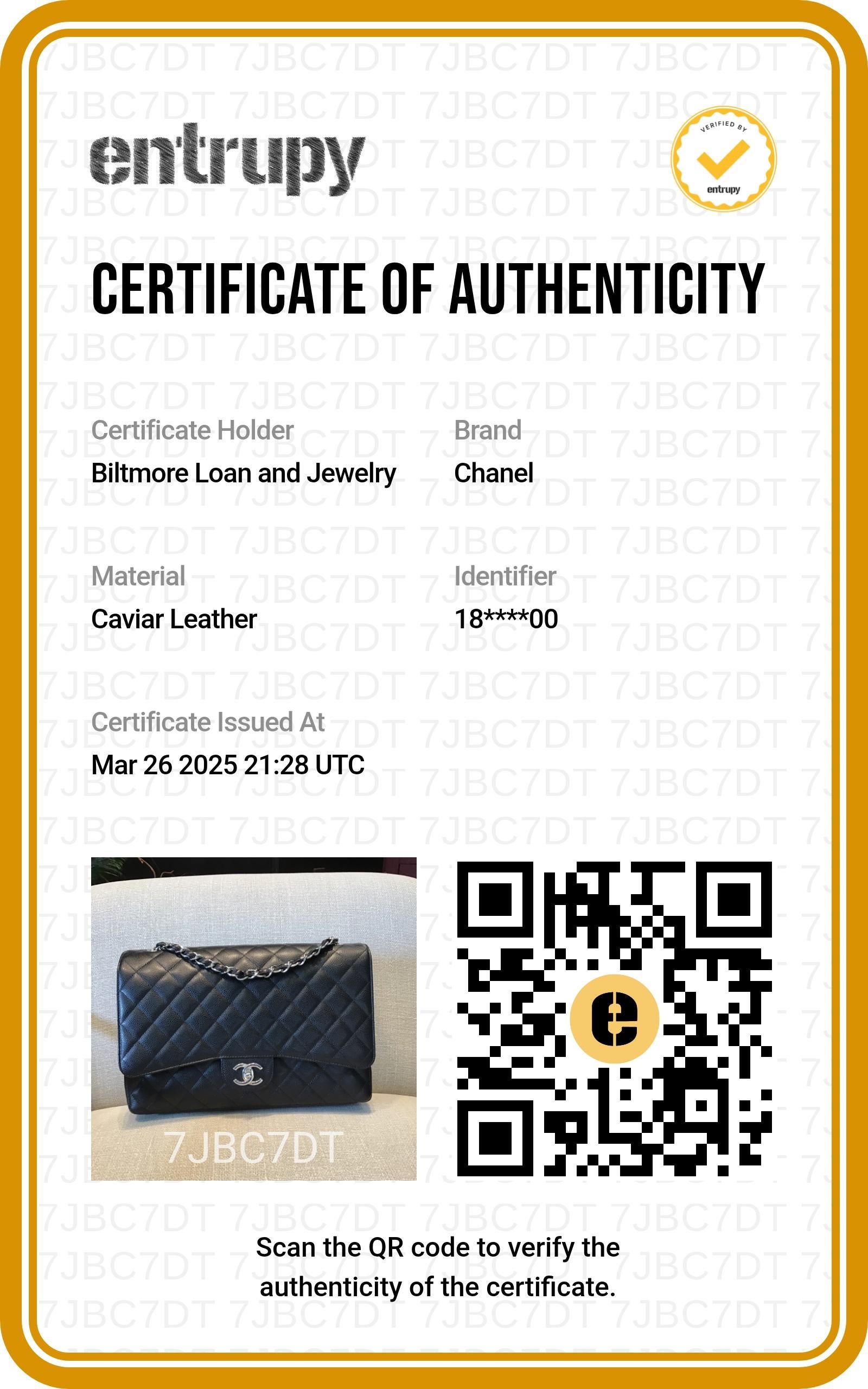 Chanel Caviar Quilted Maxi Classic Double Flap Black For Sale 7