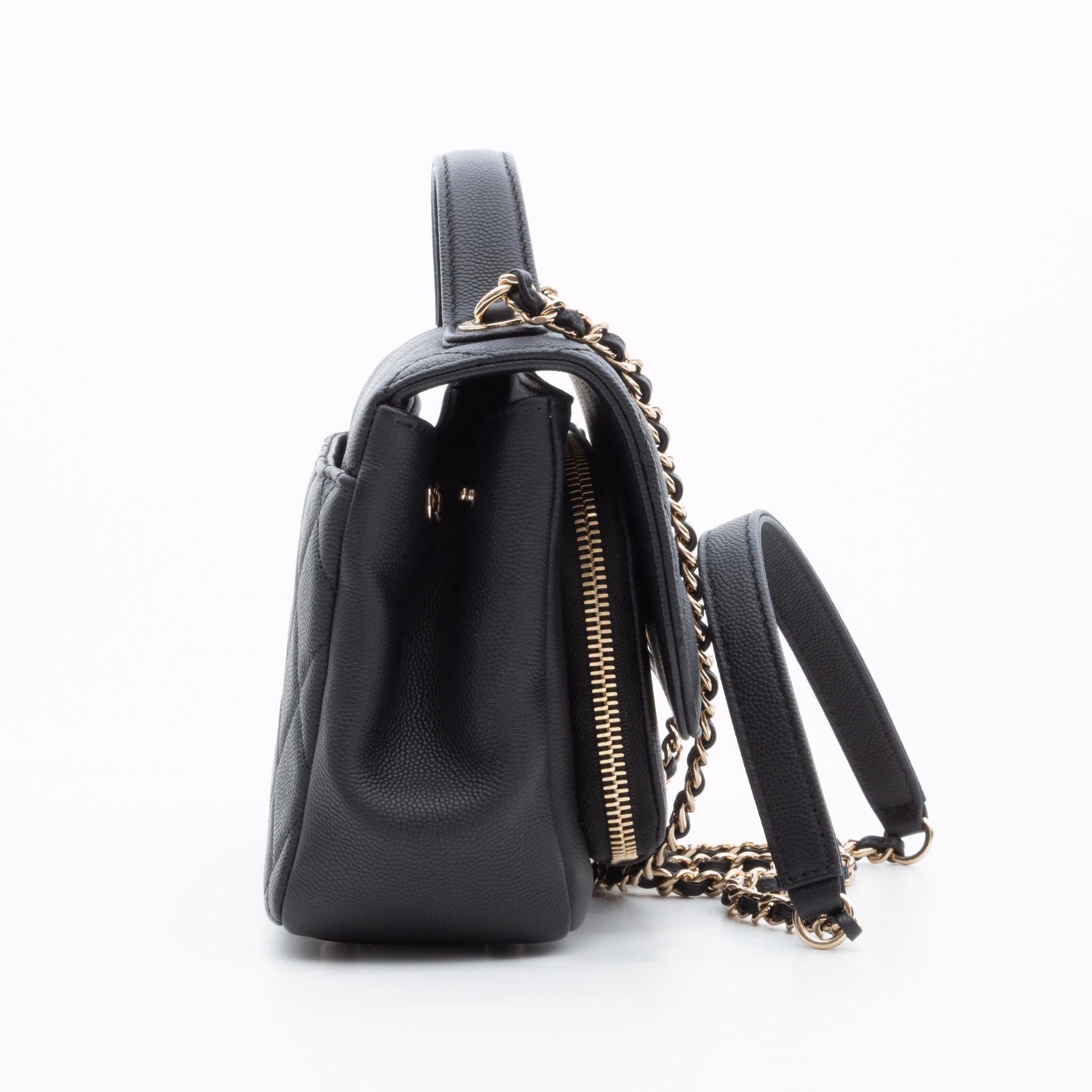 Chanel Kleine gesteppte Chanel Affinity Flap Bag in Kaviar, Schwarz 2019 im Zustand „Neu“ in Montreal, Quebec