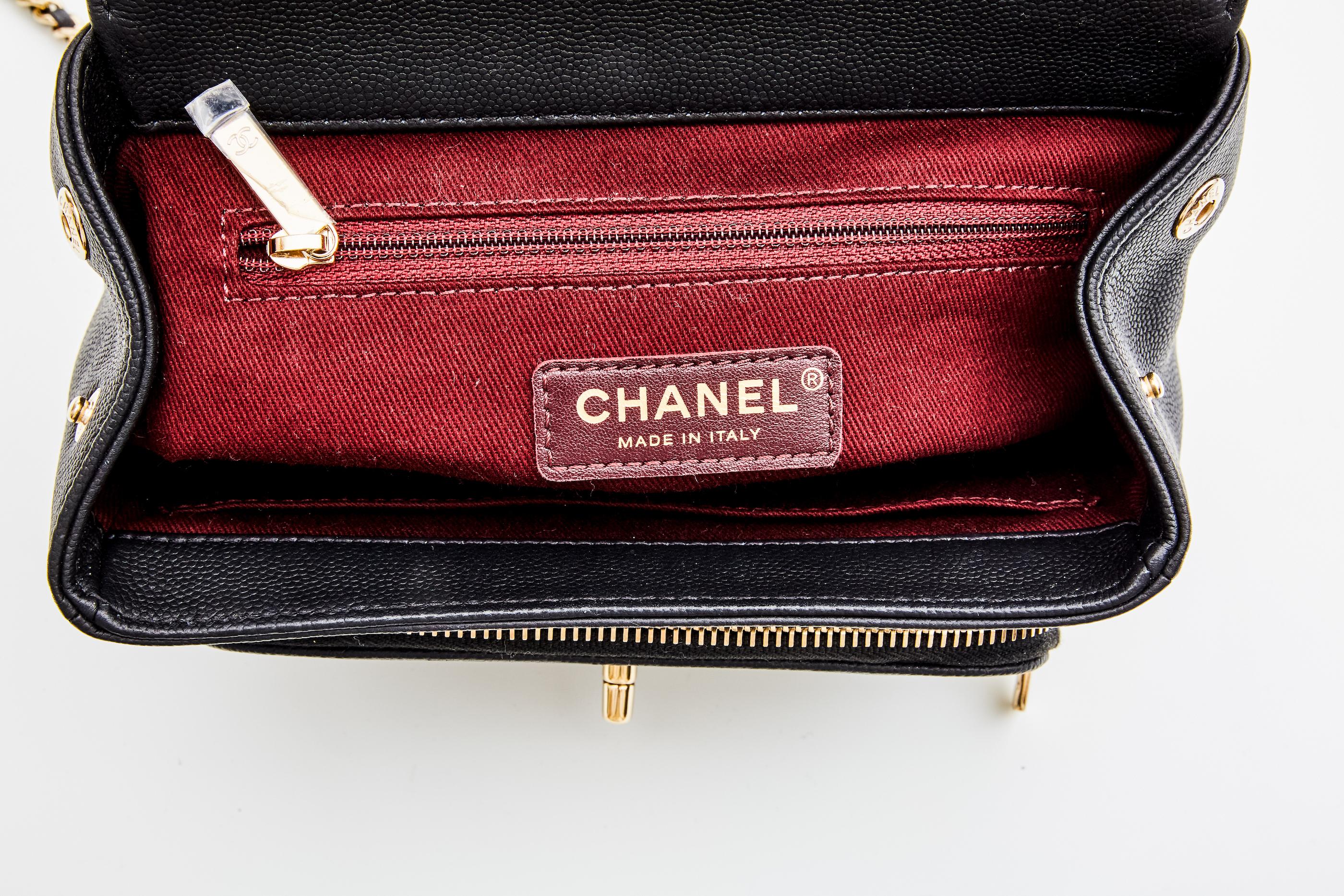 Chanel Kleine gesteppte Chanel Affinity Flap Bag in Kaviar, Schwarz 2019 3