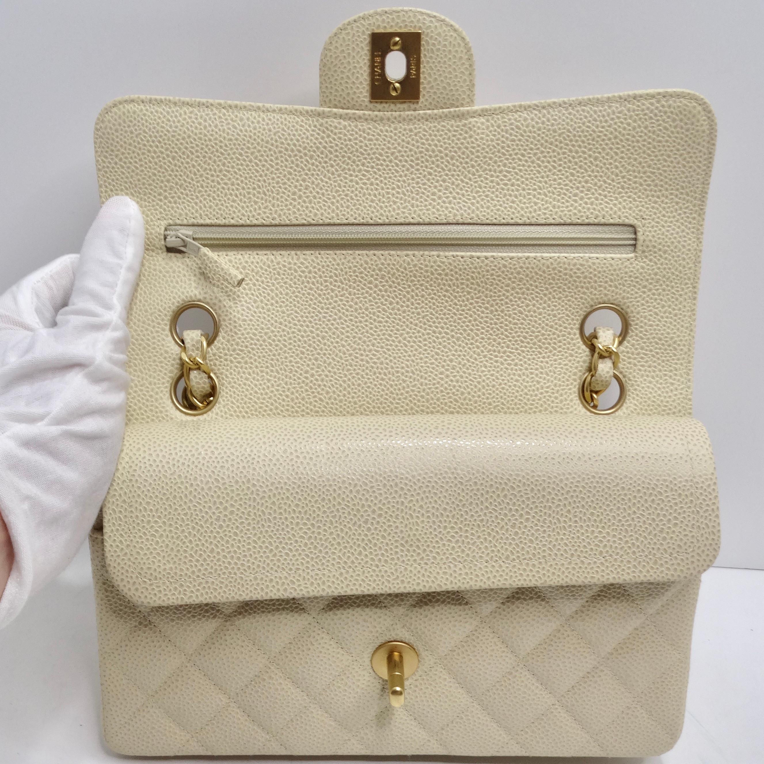 Chanel Caviar Quilted 2.55 Double Flap Beige  7