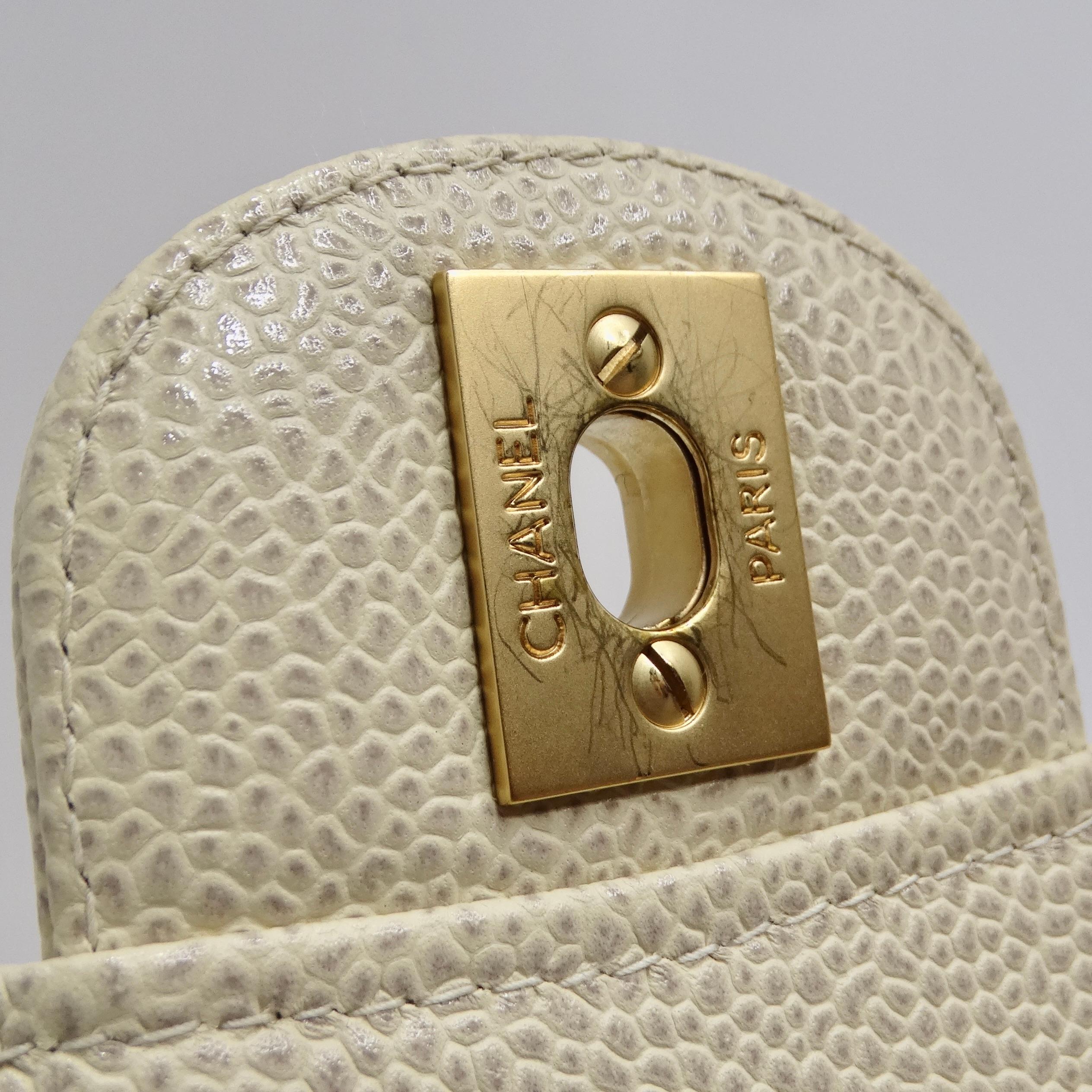 Chanel Caviar Quilted 2.55 Double Flap Beige  8