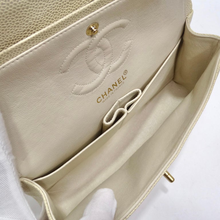 Chanel Caviar Quilted Small Double Flap White For Sale at 1stDibs