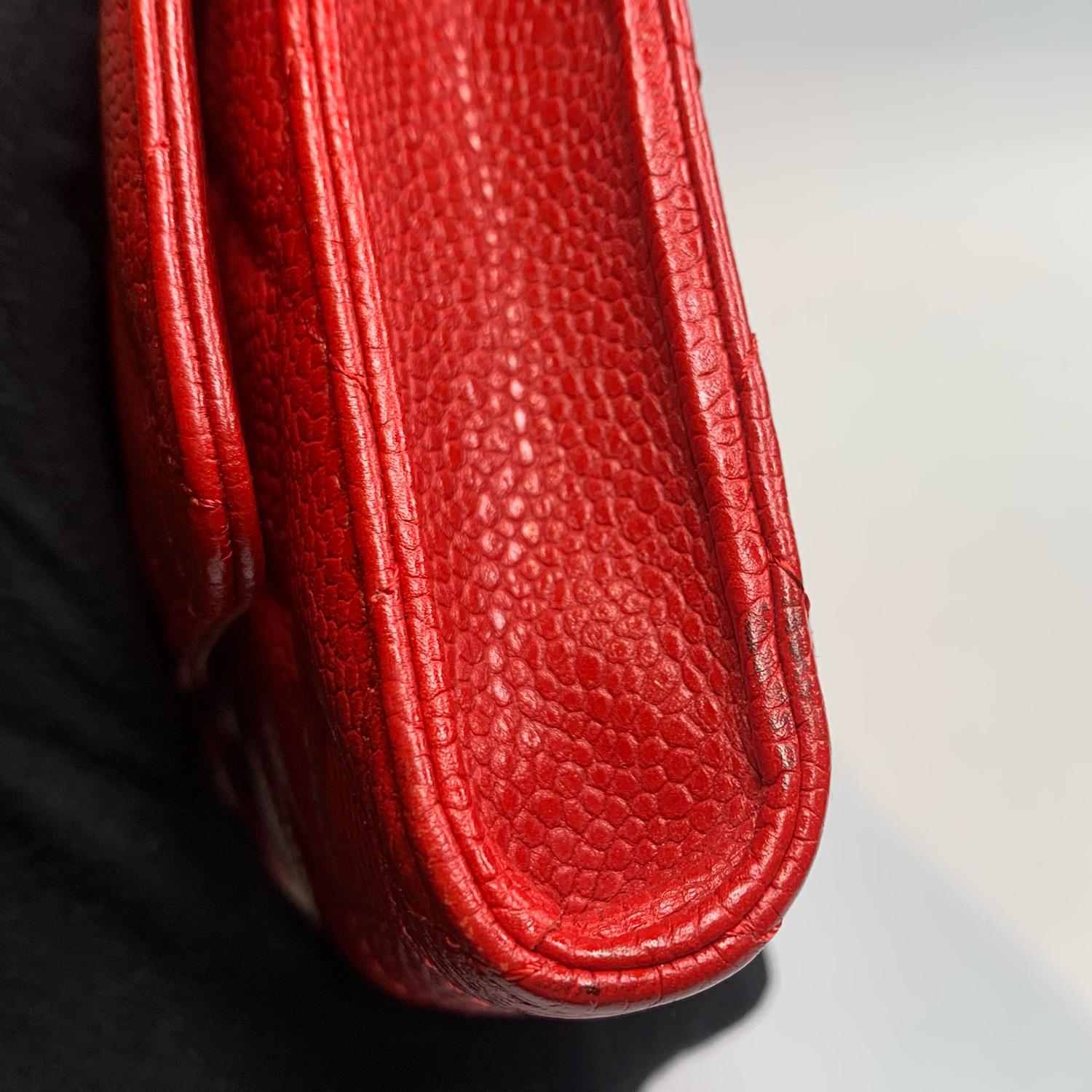 Chanel Caviar Quilted Travel Wallet In  Red Leather Coin Pouch Card Holder For Sale 9