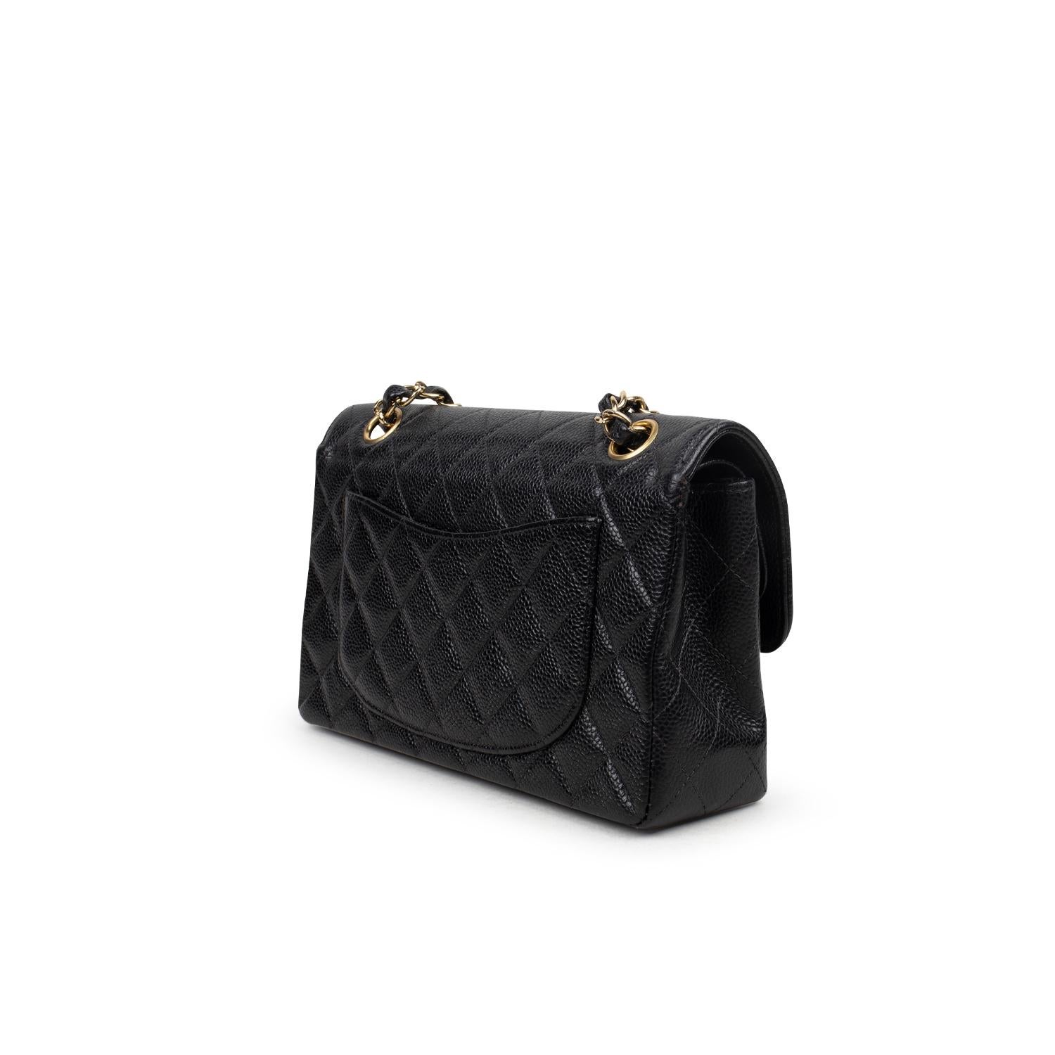 Chanel Caviar Small Classic Double Flap Bag In Good Condition In Sundbyberg, SE