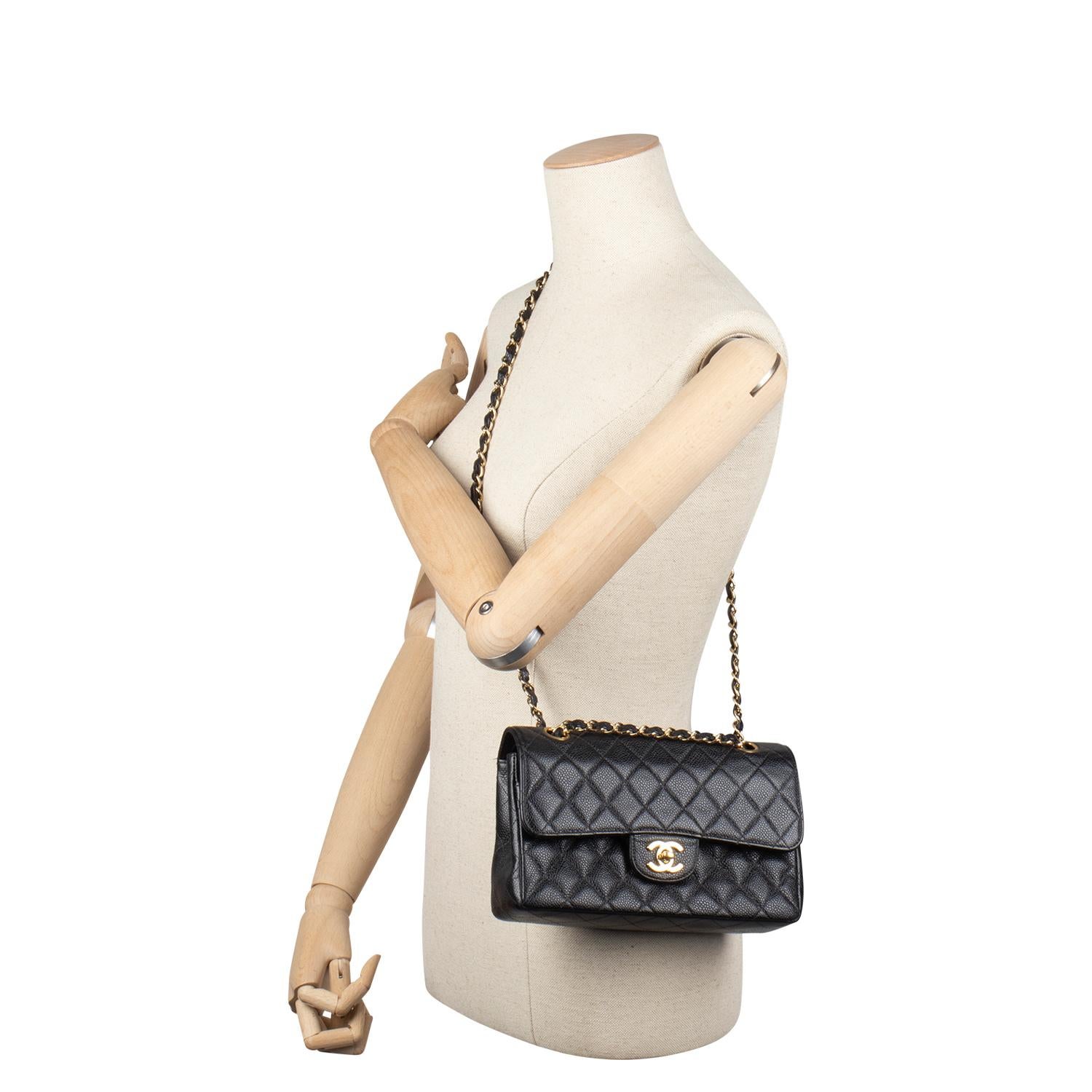 Chanel Caviar Small Classic Double Flap Bag 4