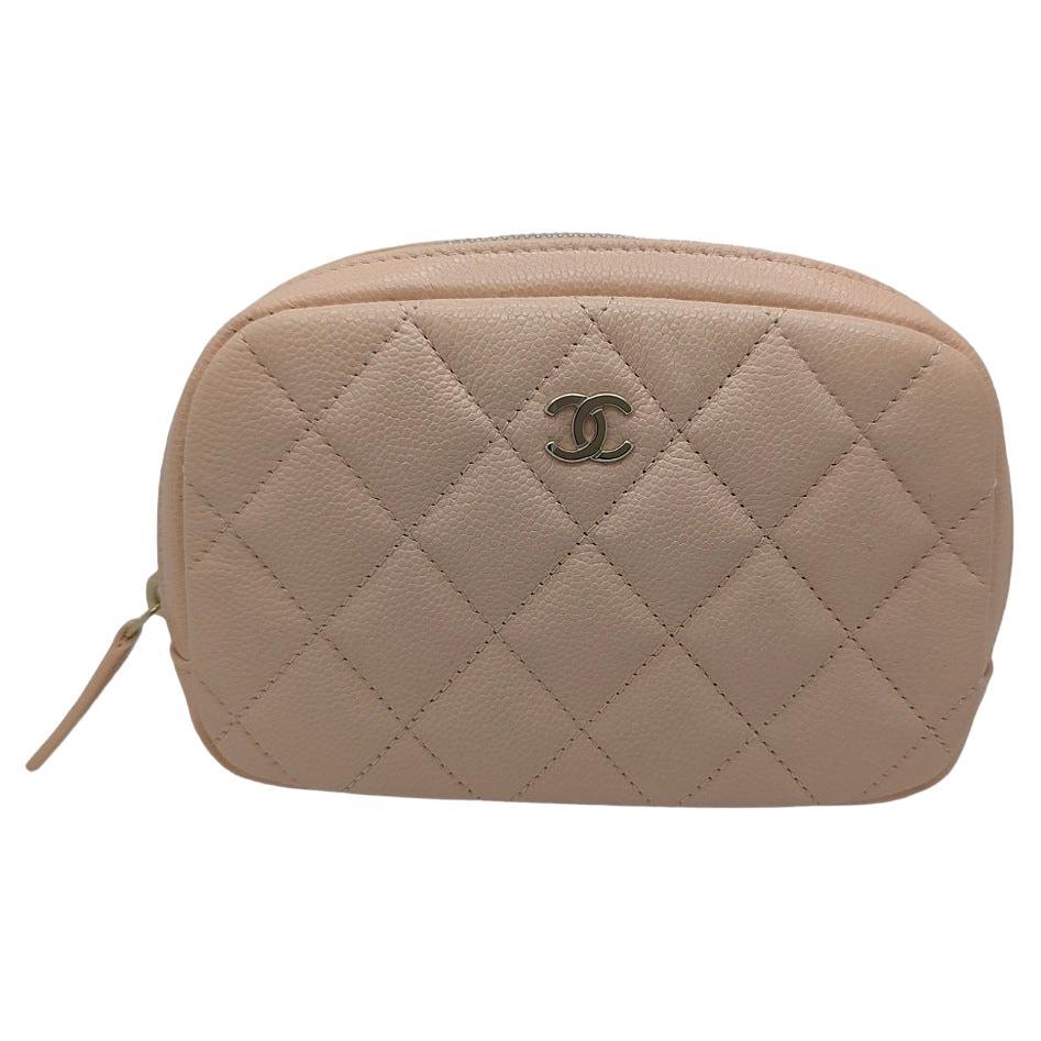 Chanel Caviar Small Curvy Classic Pouch Cosmetic Case For Sale