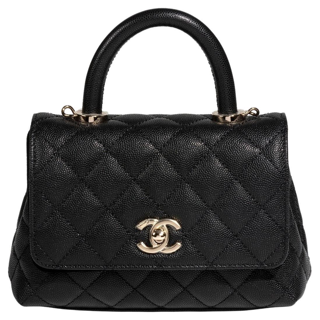 Chanel caviar top handle bag 